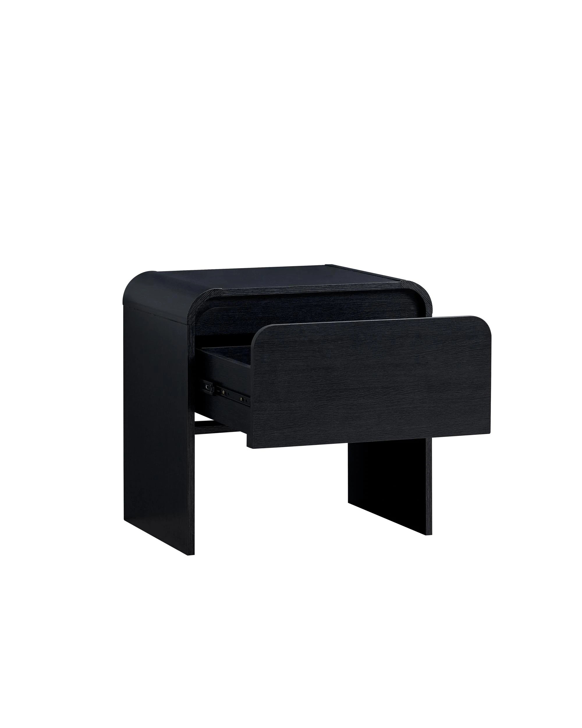 4 Kodu Bedside Unit Nightstand Side Table 1 Drawer - Black, 4 of 7