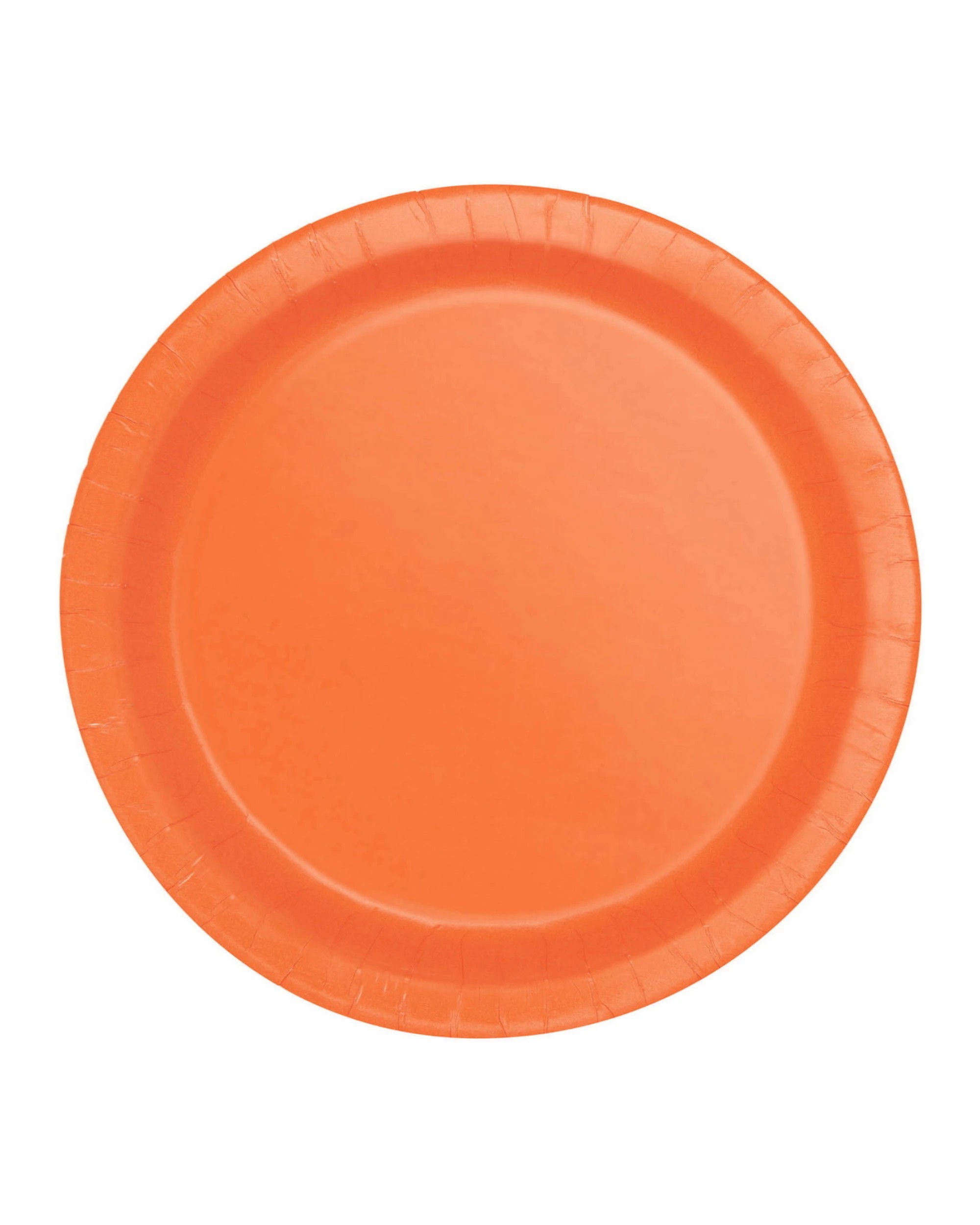1 Unique Orange Small Round Paper Plates Pack of 8 - Orange, 1 of 1