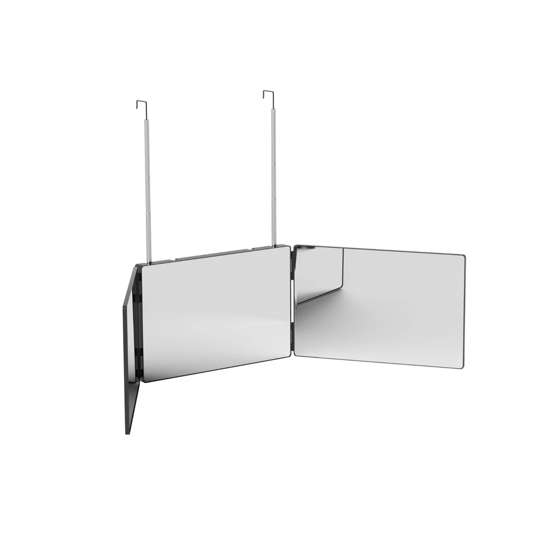 1 Embellir Trifold Mirror Makeup Portable with Height Adjustable 3 Way Telescoping Hook Hair Cutting Styling - Black, 1 of 2