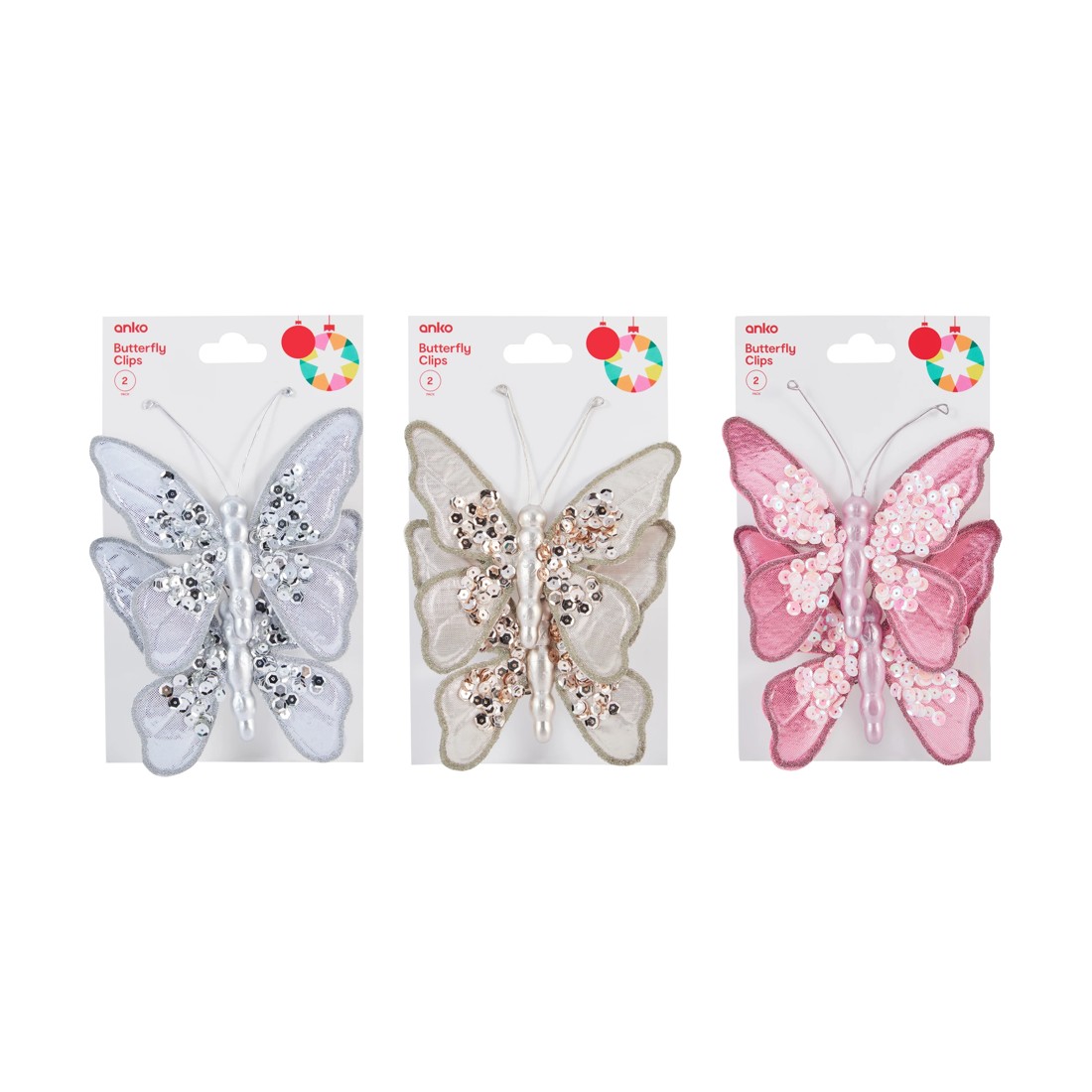 1 2 Pack Butterfly Clips - Assorted, 1 of 2