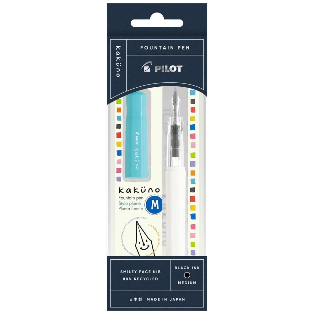 1 PILOT Kakuno BegreeN Fountain Pen Soft Blue White Barrel, 1 of 5