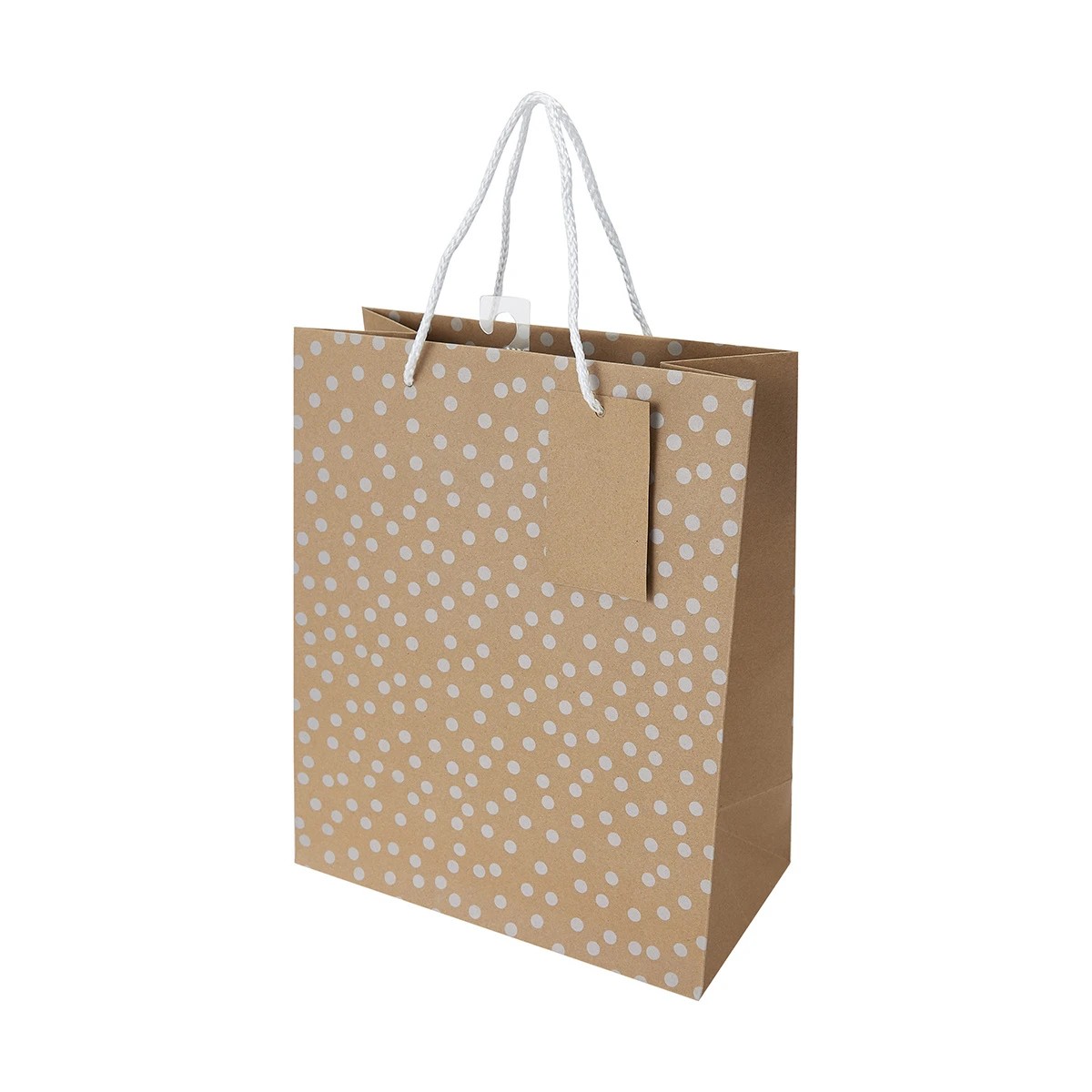 1 Kraft White Dot Gift Bag - Large, 1 of 8