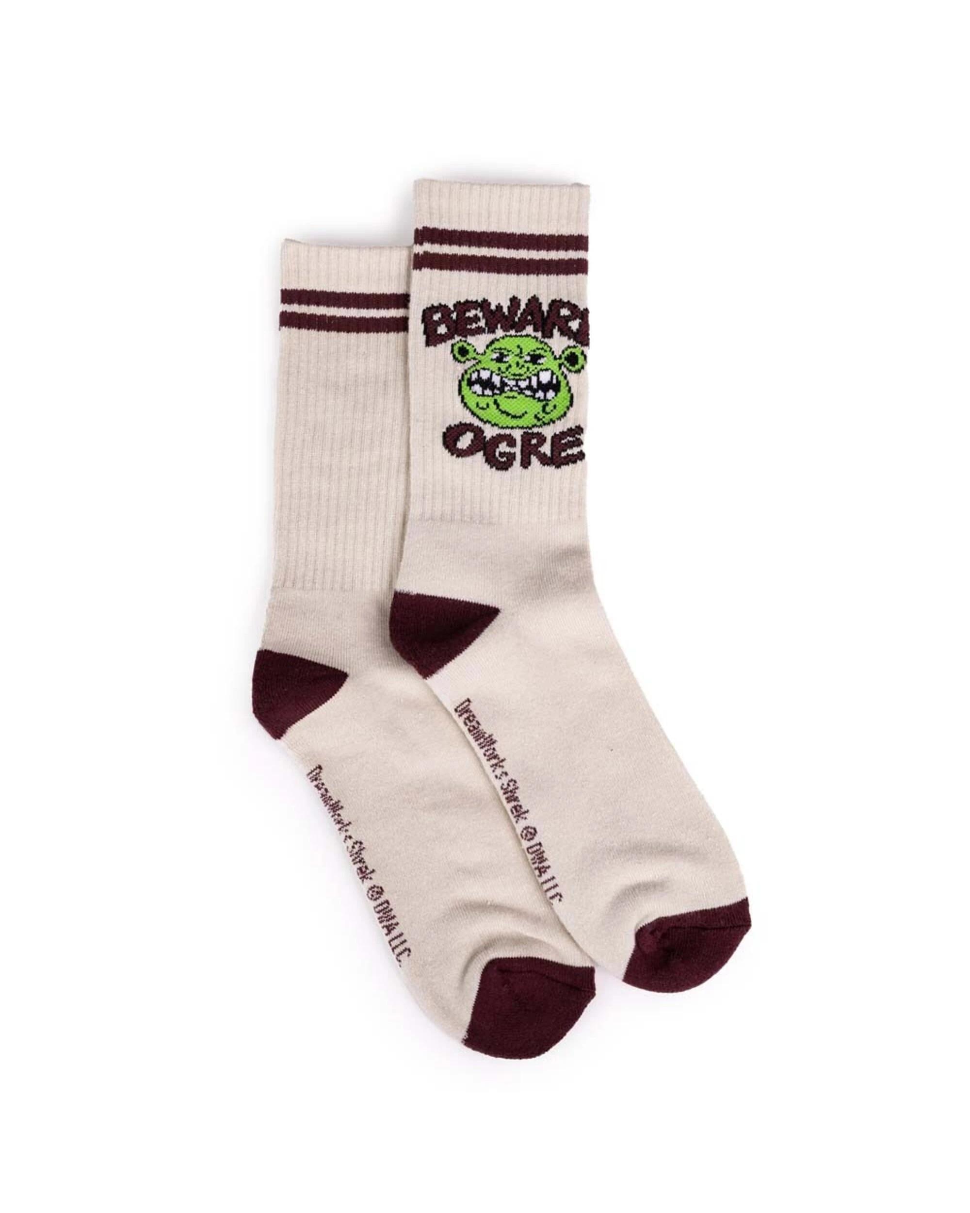 1 Shrek - Beware Ogre Sport Socks BEIGE, 1 of 2