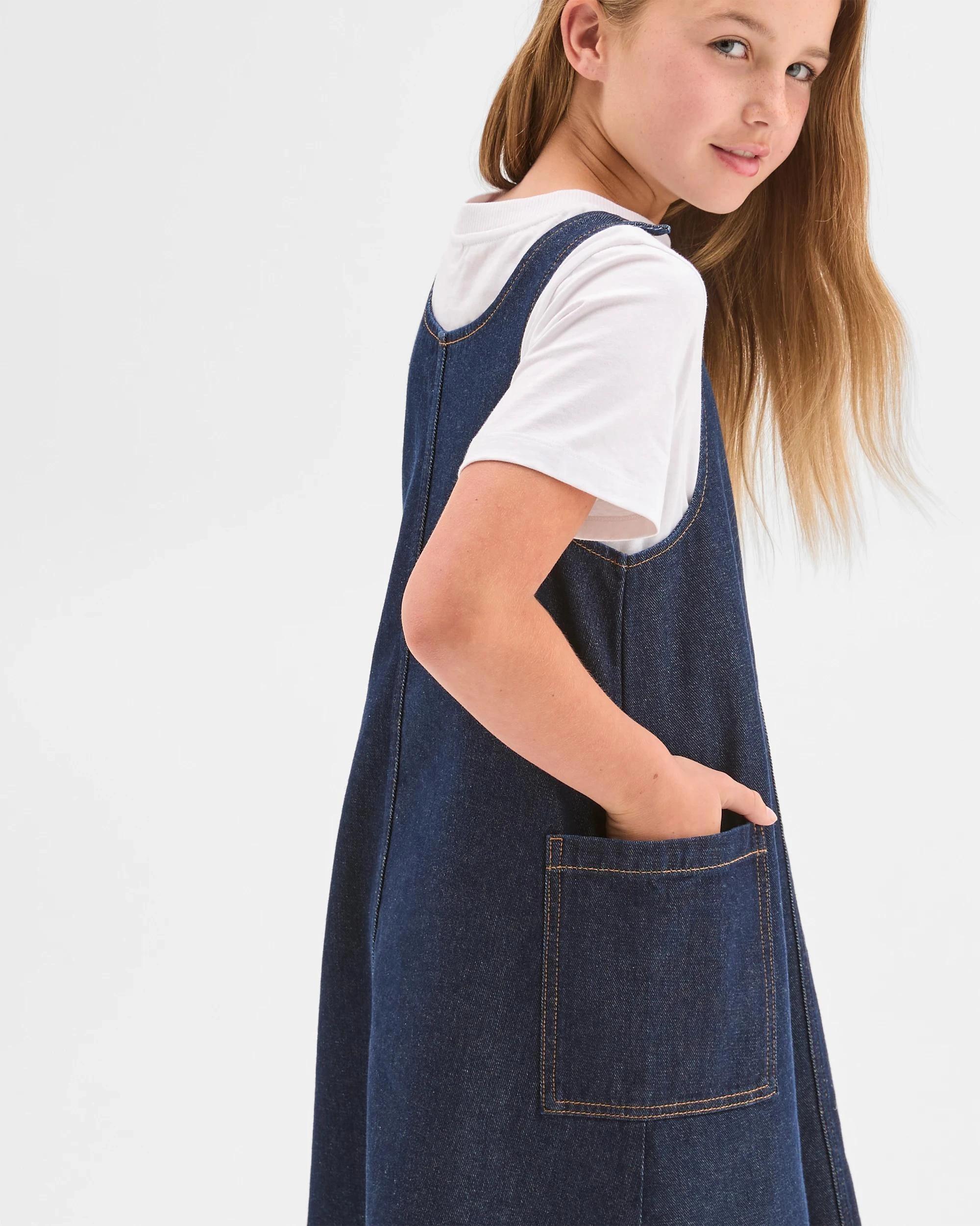 2 Target Denim Denim Woven Pinafore Dress INDIGO, 2 of 5