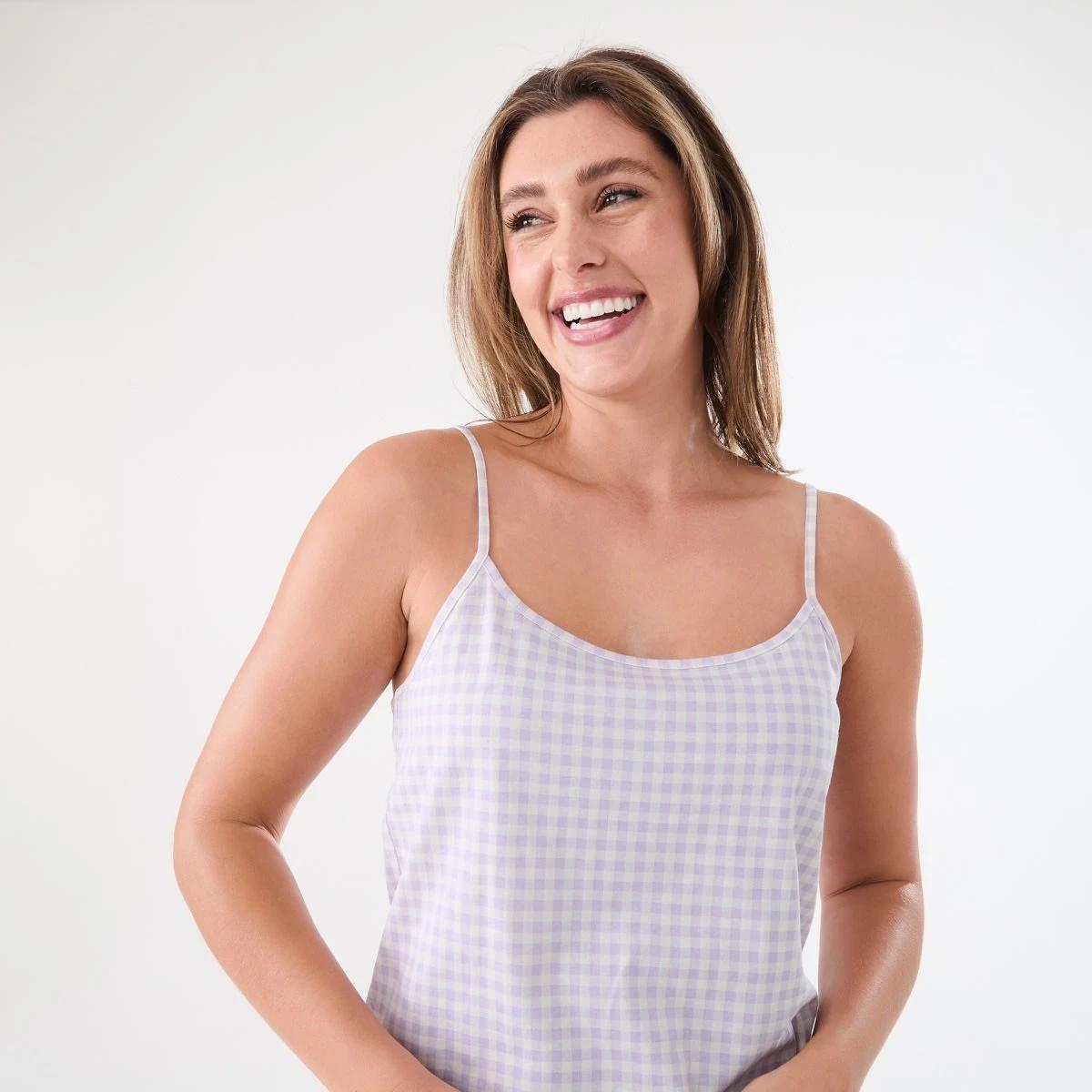 4 Cami and Shorts Pyjama Set LAVENDER GINGHAM LILY LAVENDER, 4 of 6