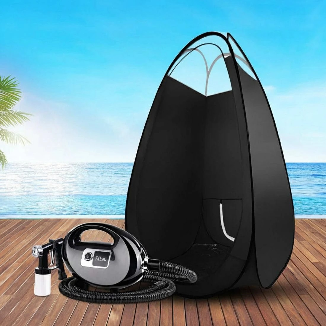 5 Alba Spray Tan Machine Spray Gun Spray tent Kit HVLP System Fixed Speed Sunless - Black, 5 of 5