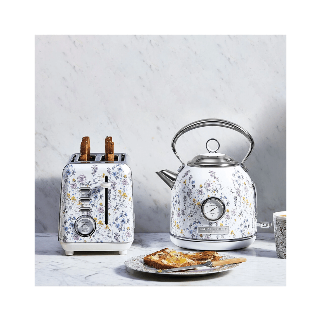 2 LAURA ASHLEY 1.7L Dome Electric Kettle 2 Slice Toaster Set Stainless Steel
 - multi, 2 of 9