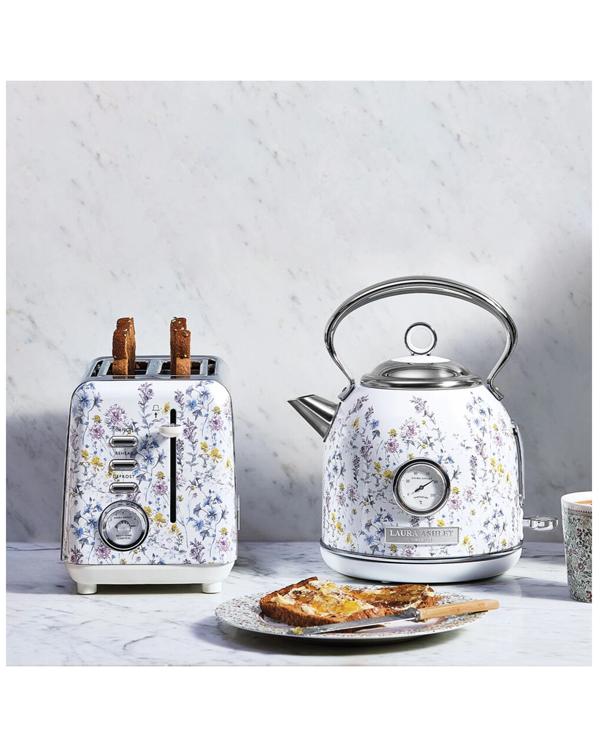 2 LAURA ASHLEY 1.7L Dome Electric Kettle 2 Slice Toaster Set Stainless Steel
 - multi, 2 of 9