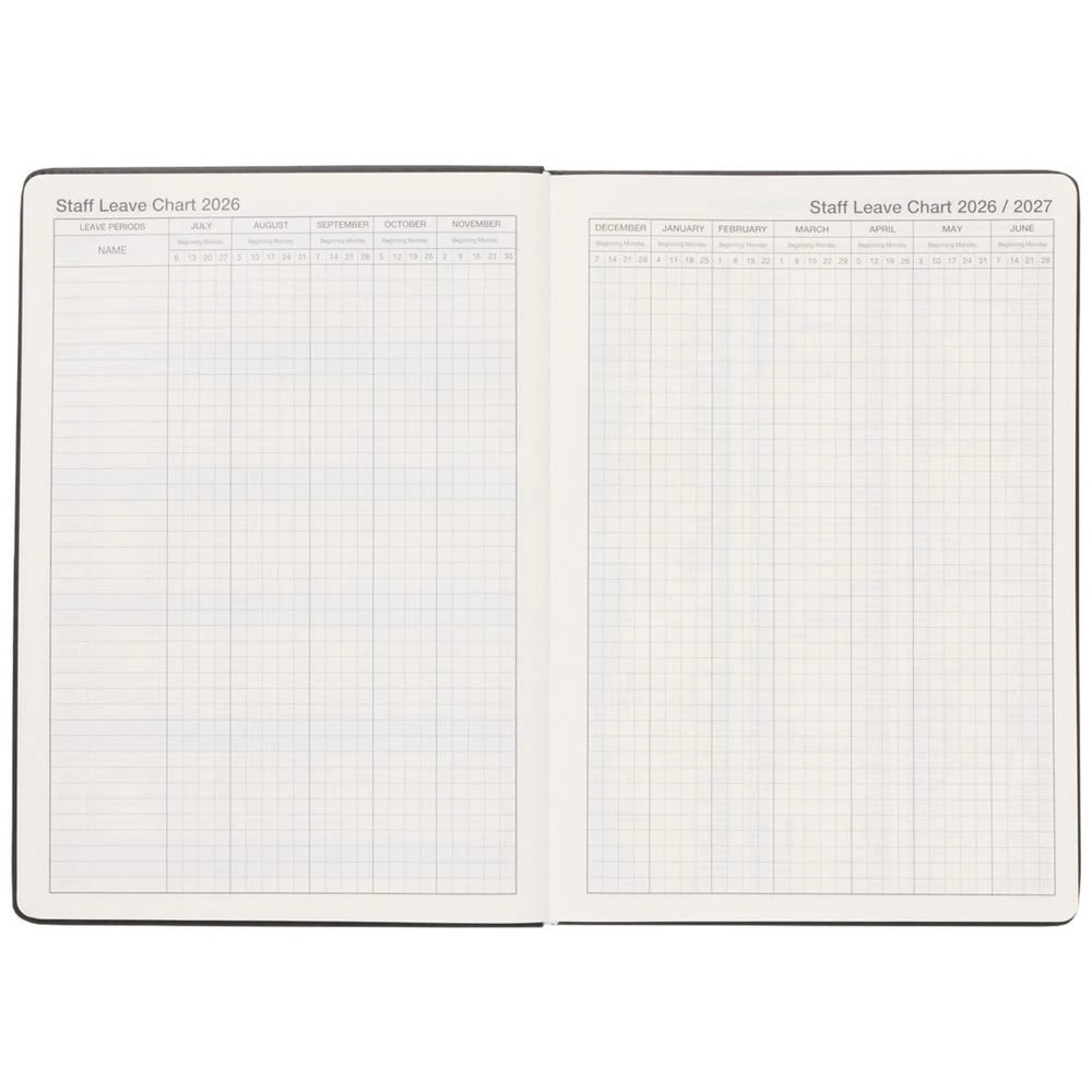 5 J.Burrows A4 Week to View PU FY26/27 Diary Black, 5 of 6