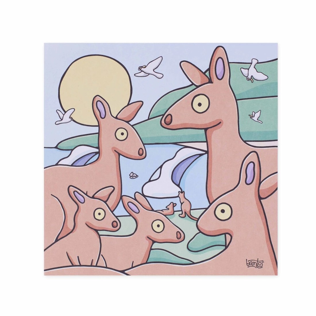 3 Hallmark x Brentos Gallery Blank Greeting Card - Kangaroos, 3 of 3