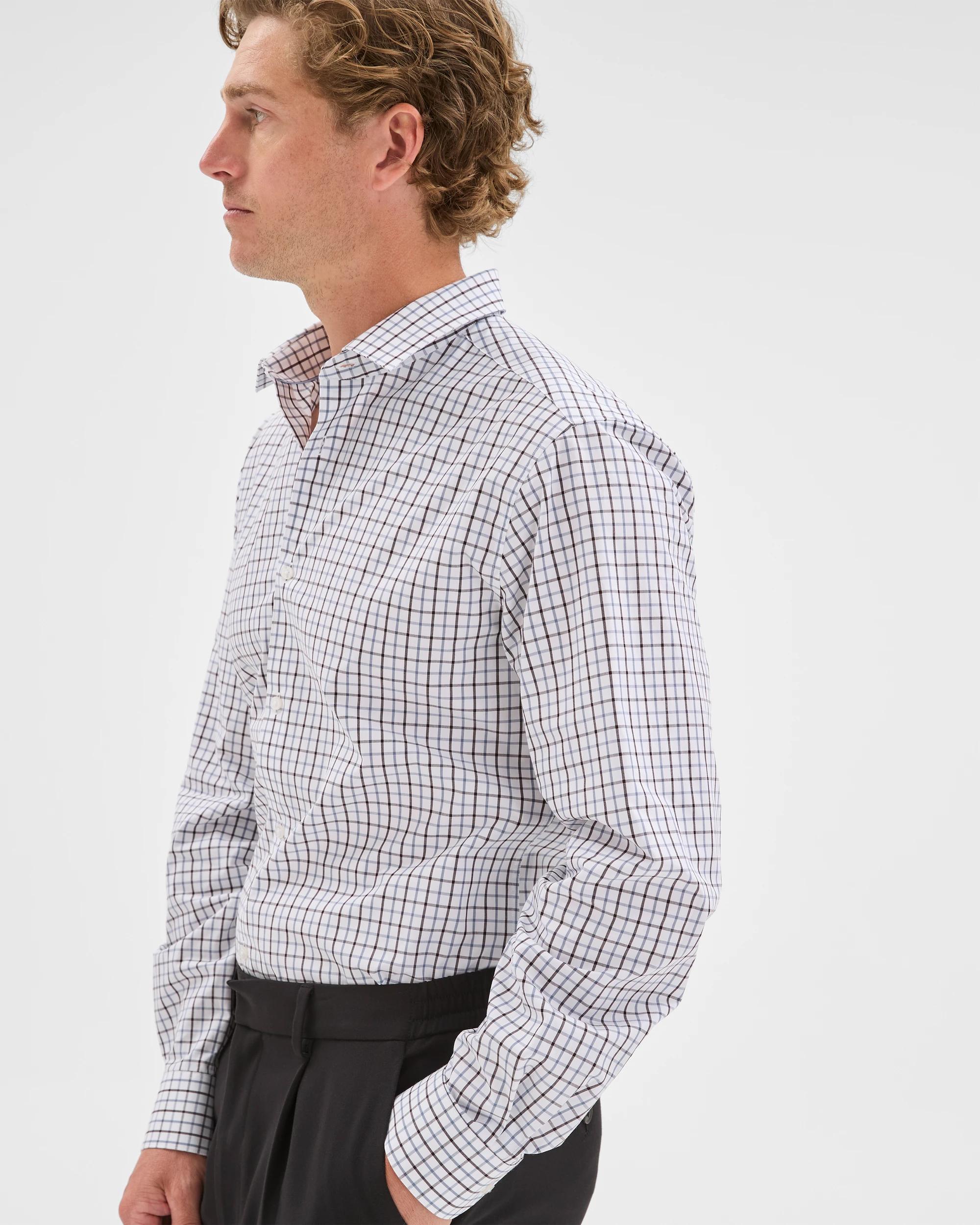5 Preview Australian Cotton Tattersall Check Business Shirt BLUE, 5 of 7