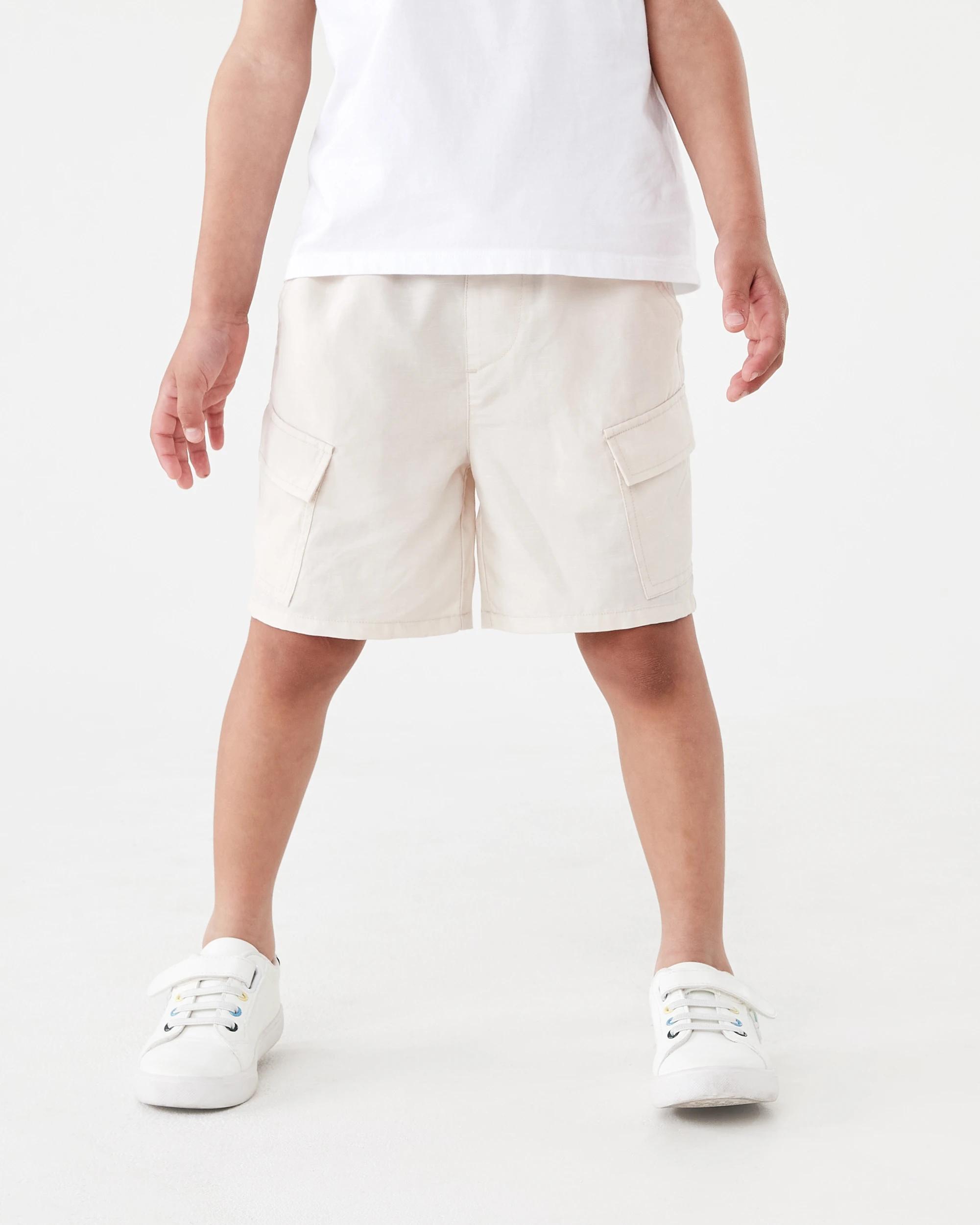 1 Linen Cargo Shorts Bge Rainy, 1 of 8