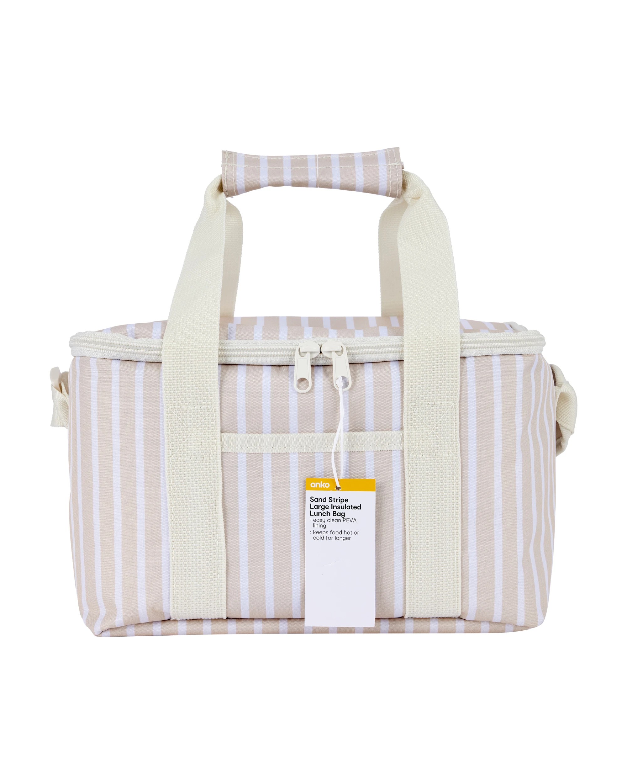4 Sand Stripe Insulated Lunch Bag, 4 of 4