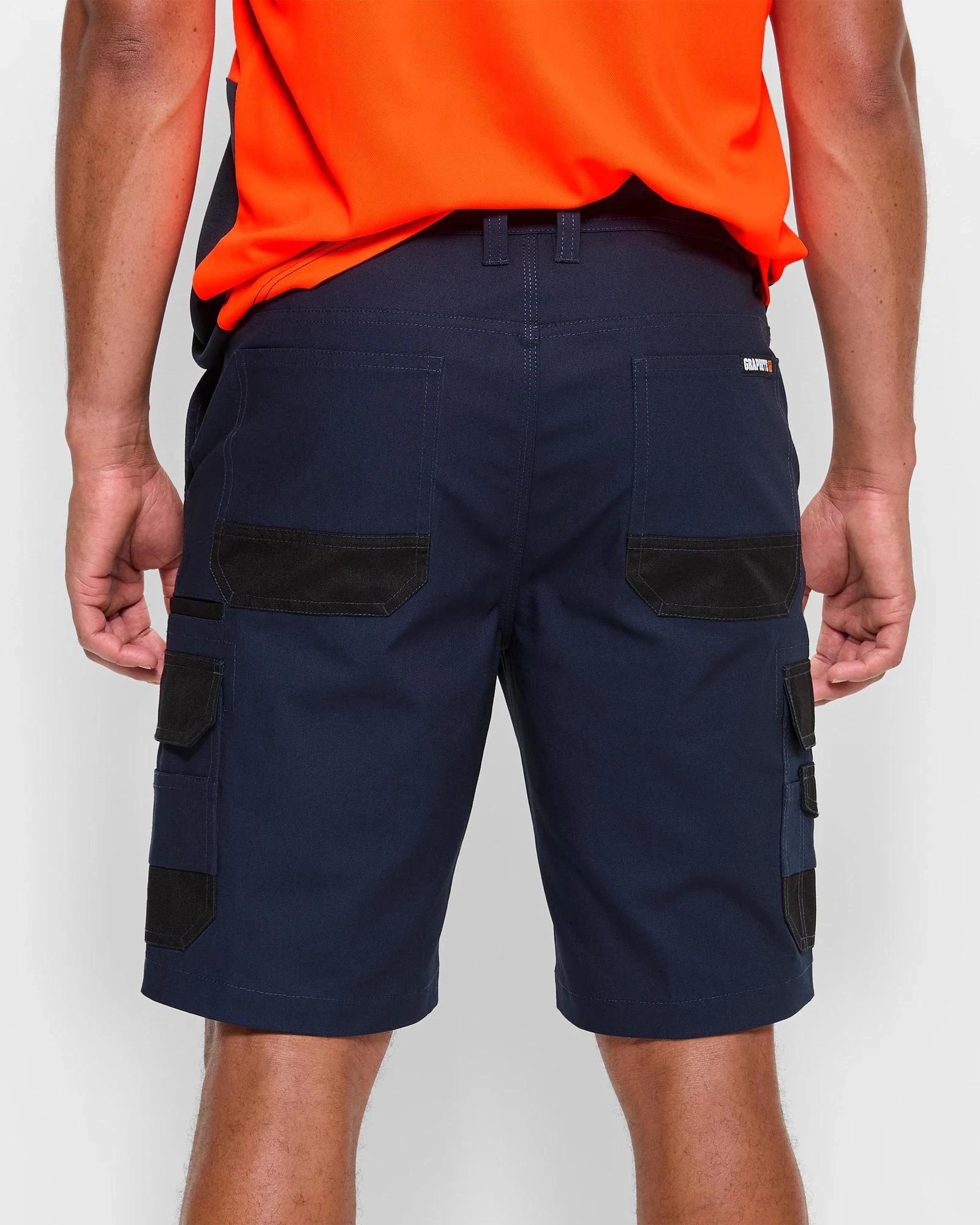 4 Australian Cotton Performance Cargo Work Shorts - Graphite NAVY BLUE, 4 of 5