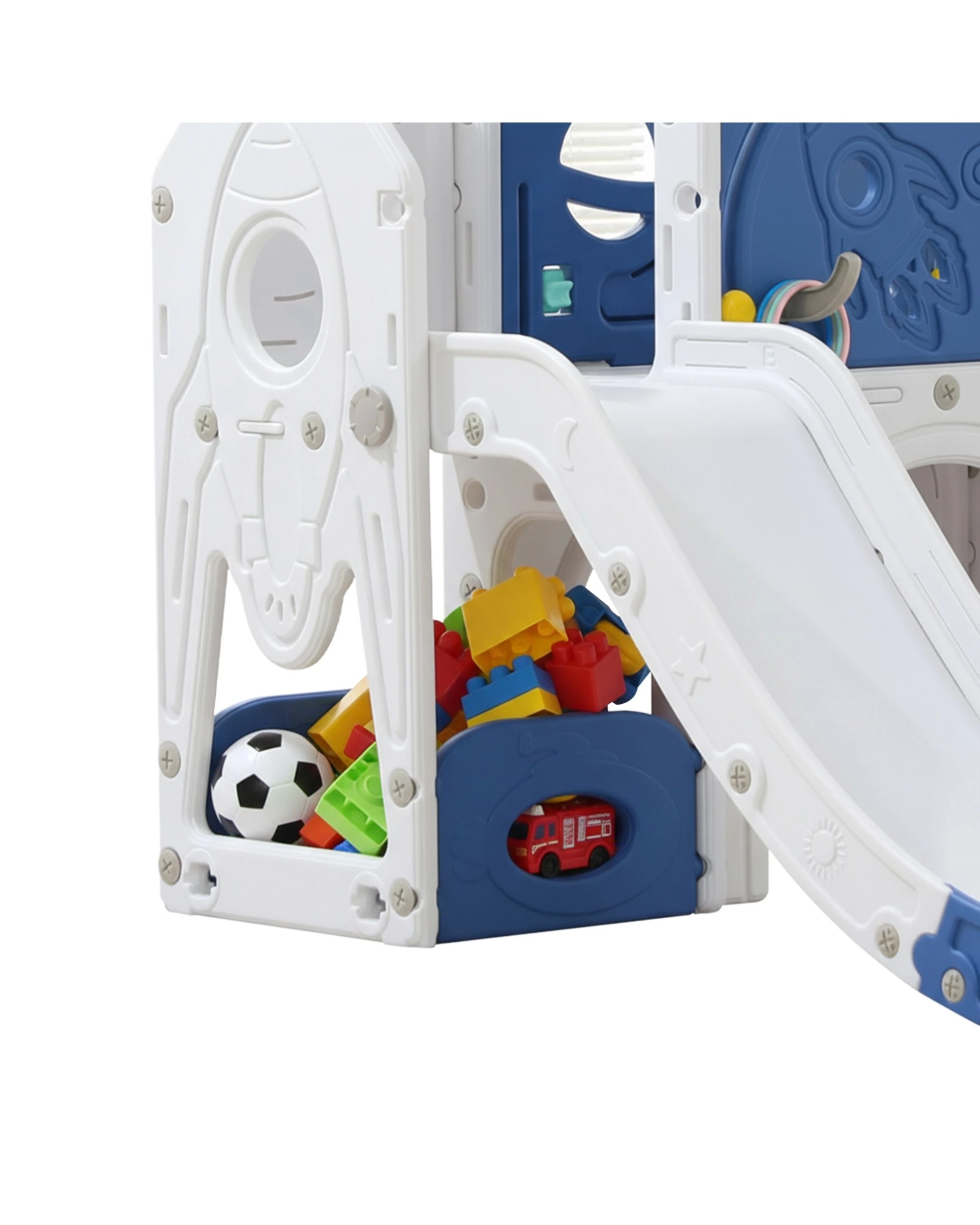 6 9 in 1 L-Shaped Toddler Slide Indoor Baby Slide Kids Playset Outdoor Playground, 6 of 10