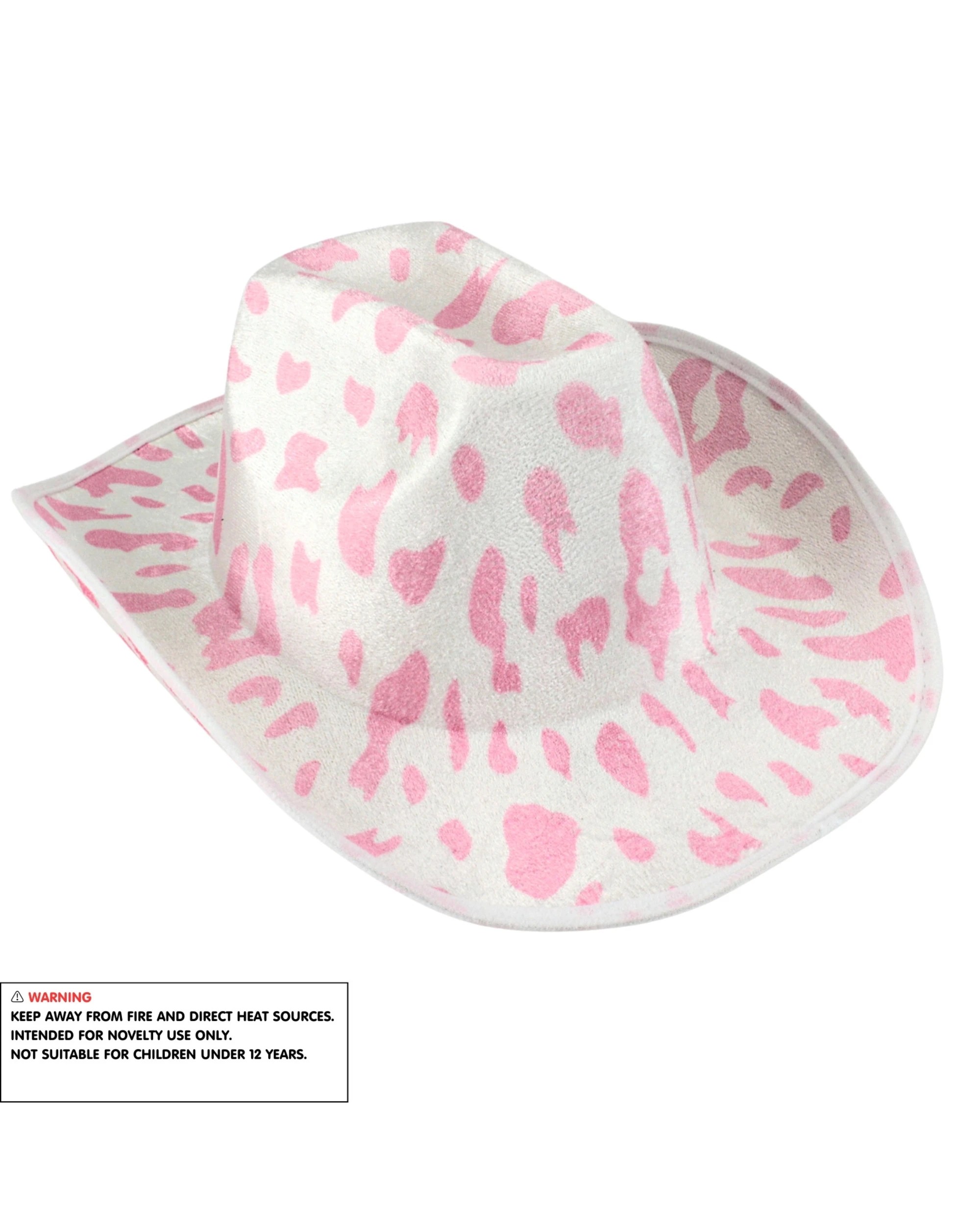 2 JD Party Cow Print Velour Cowboy Hat - One Size - Pink, 2 of 2
