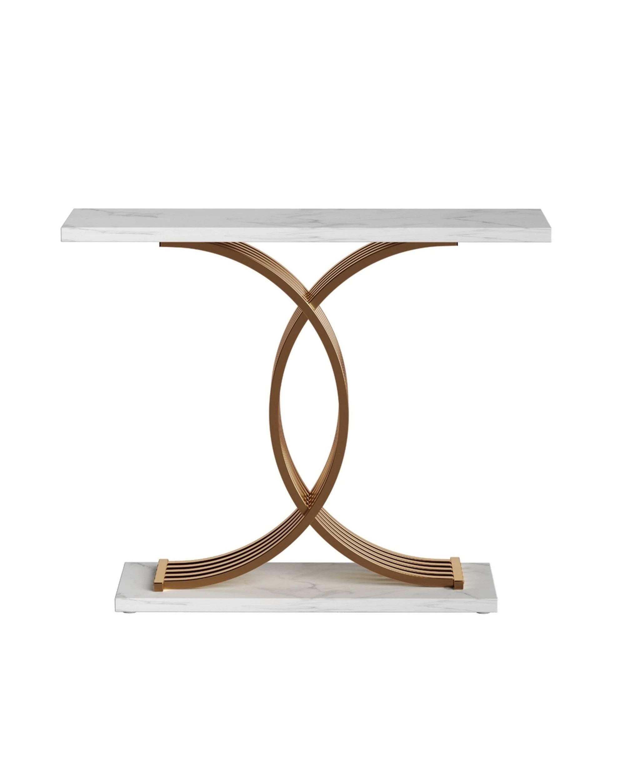 2 Artiss Console Table Marble Effect
 - White, 2 of 3