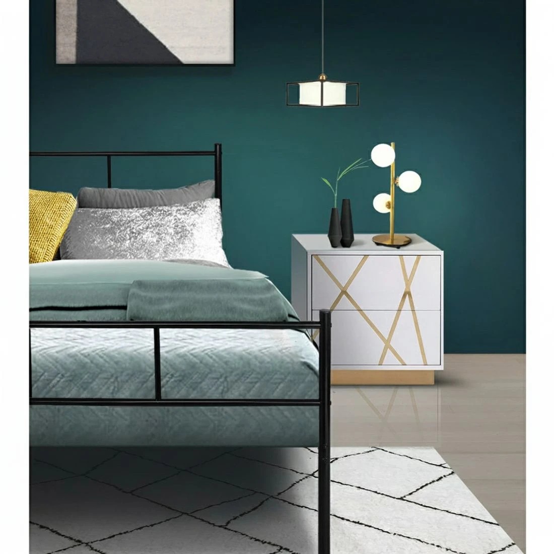 6 Artiss Bed Frame King Single Metal Bed Frames SOL - Black, 6 of 8