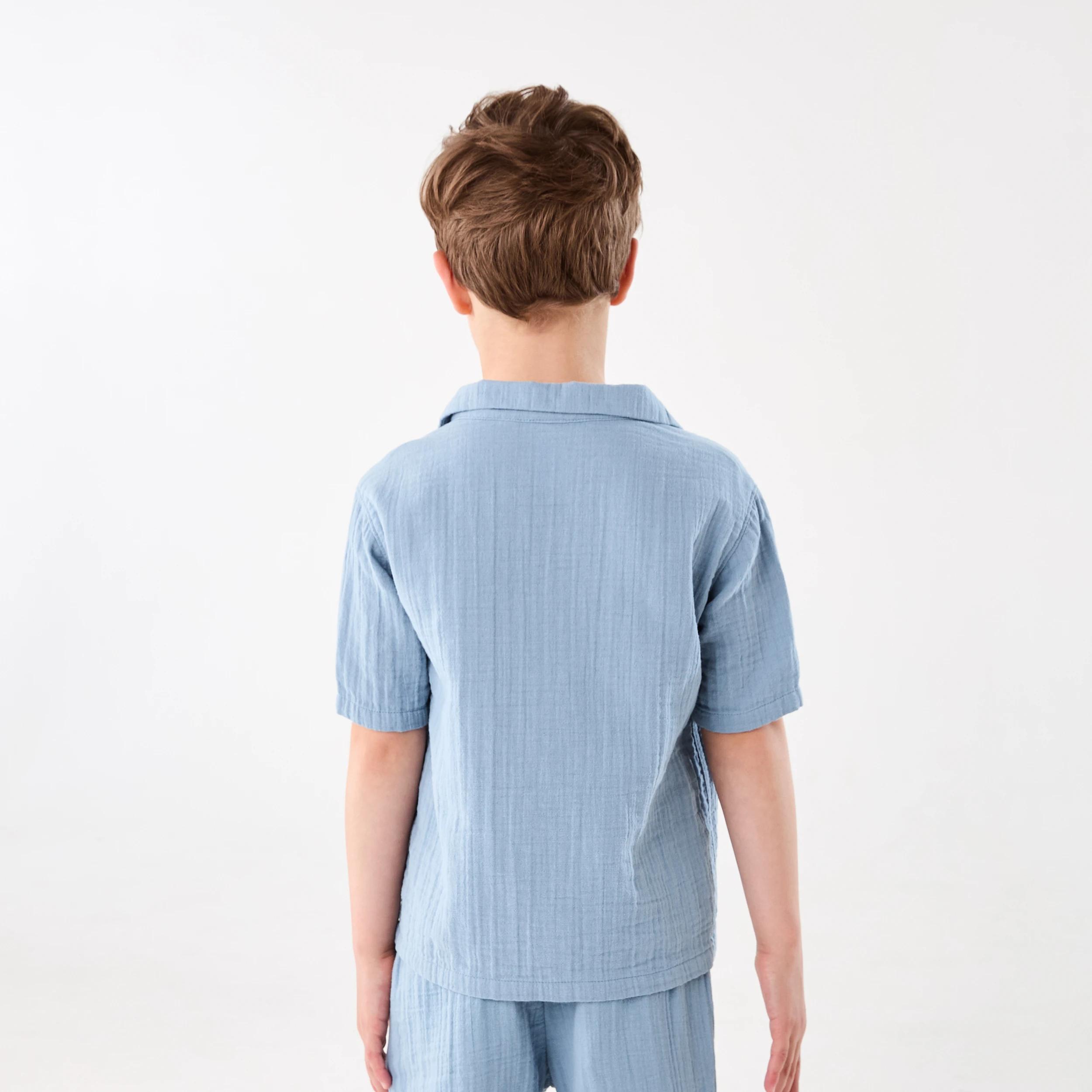 2 Short Sleeve Double Cloth Shirt FADED DENIM, 2 of 7