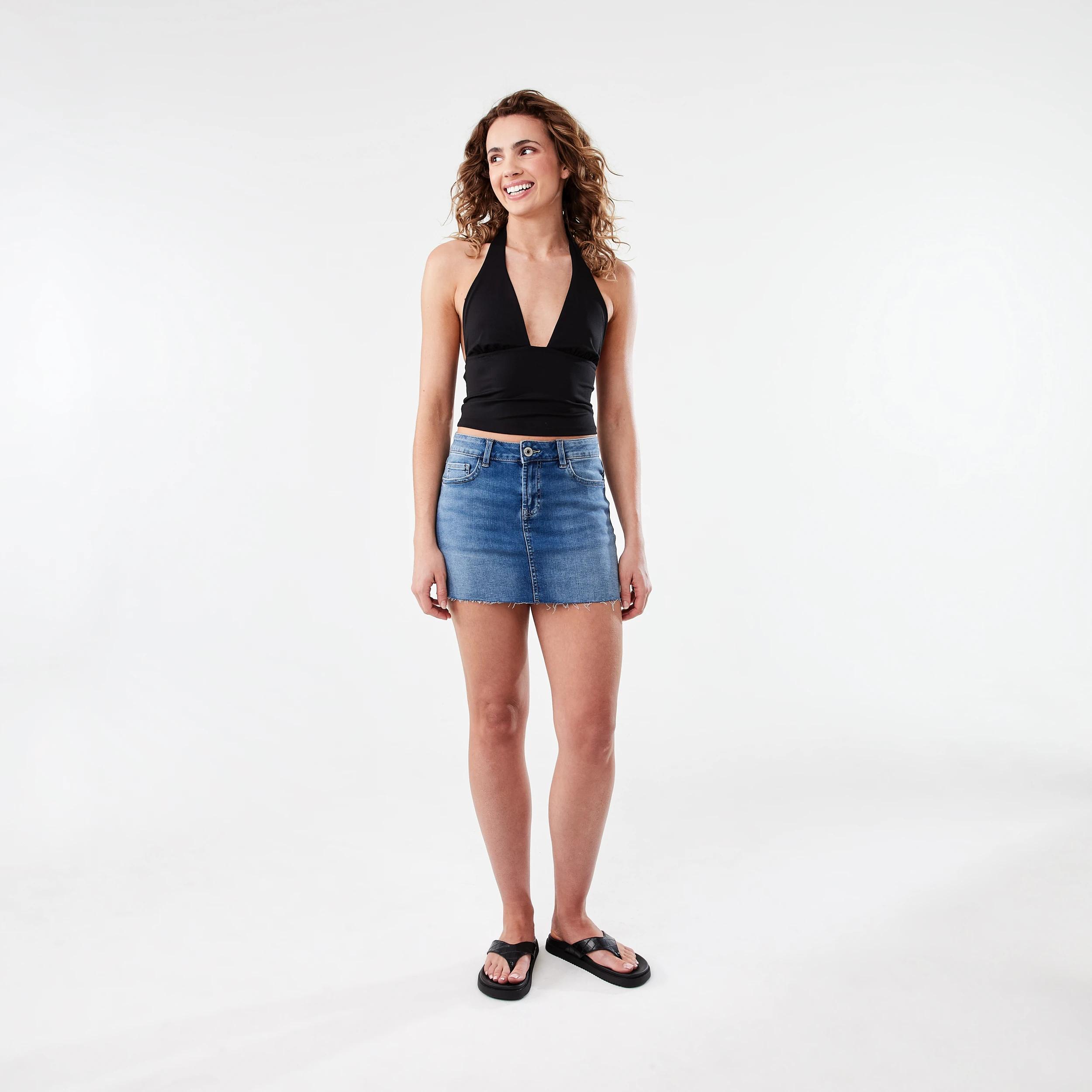 2 Halter Neck Jersey Top Black, 2 of 8
