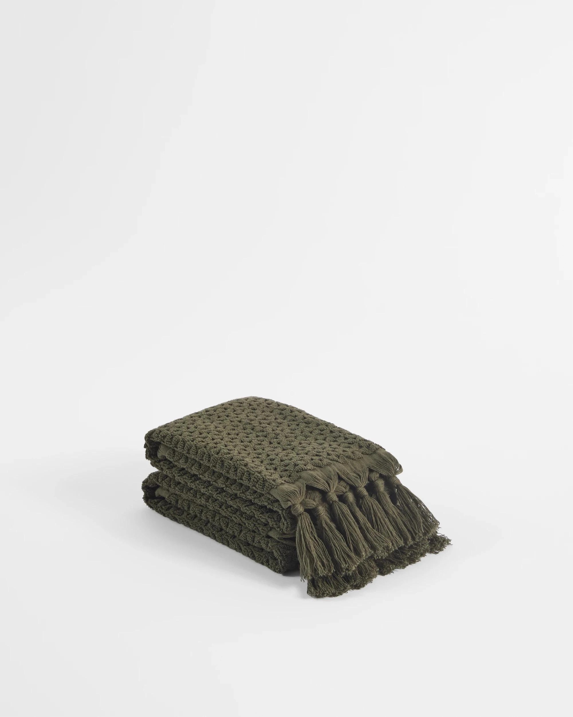 1 Target Laynie Australian Cotton Textured Hand Towel 2 Pack - Green, 1 of 4