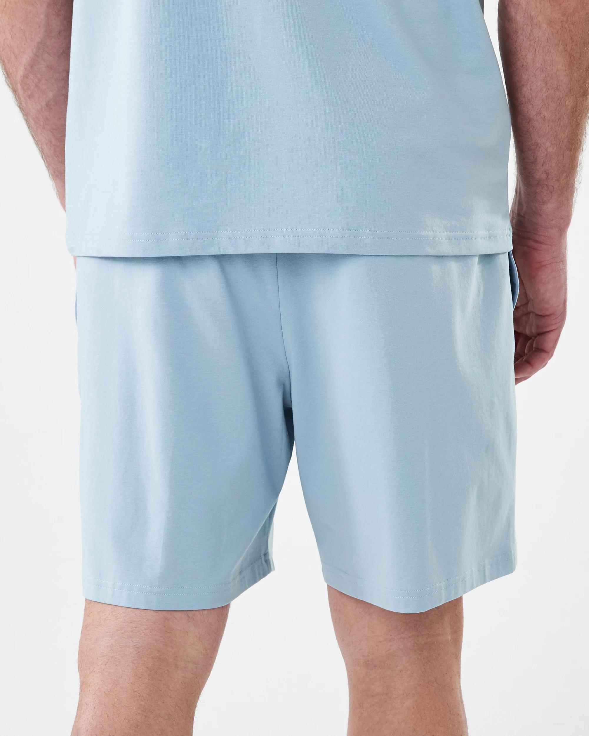 3 Cotton Elastane Sleep Shorts FOG BLUE, 3 of 7