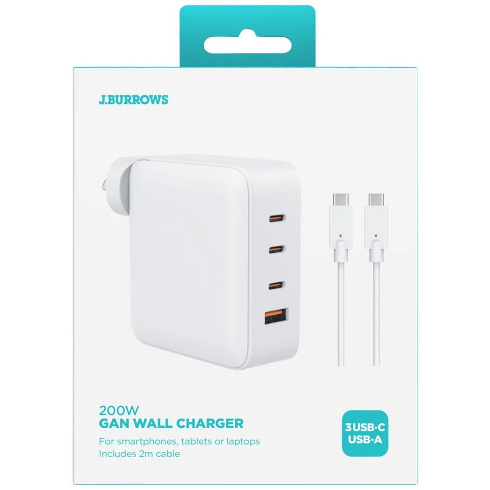 4 J.Burrows 200W GaN 4 Port USB-C/A Wall Charger, 4 of 5