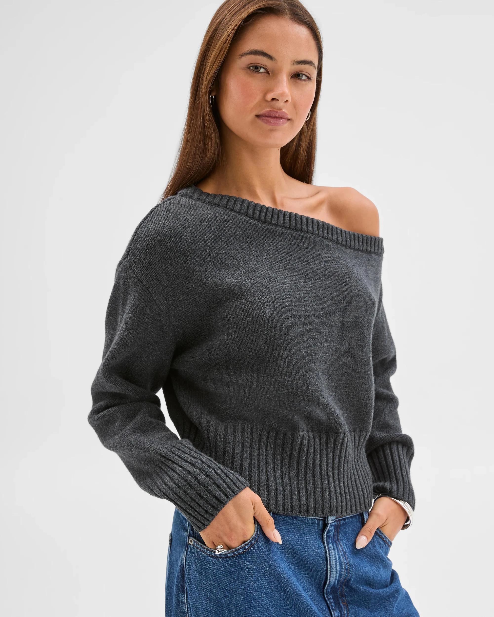4 Lily Loves Off Shoulder Jumper ONYX MARLE, 4 of 7