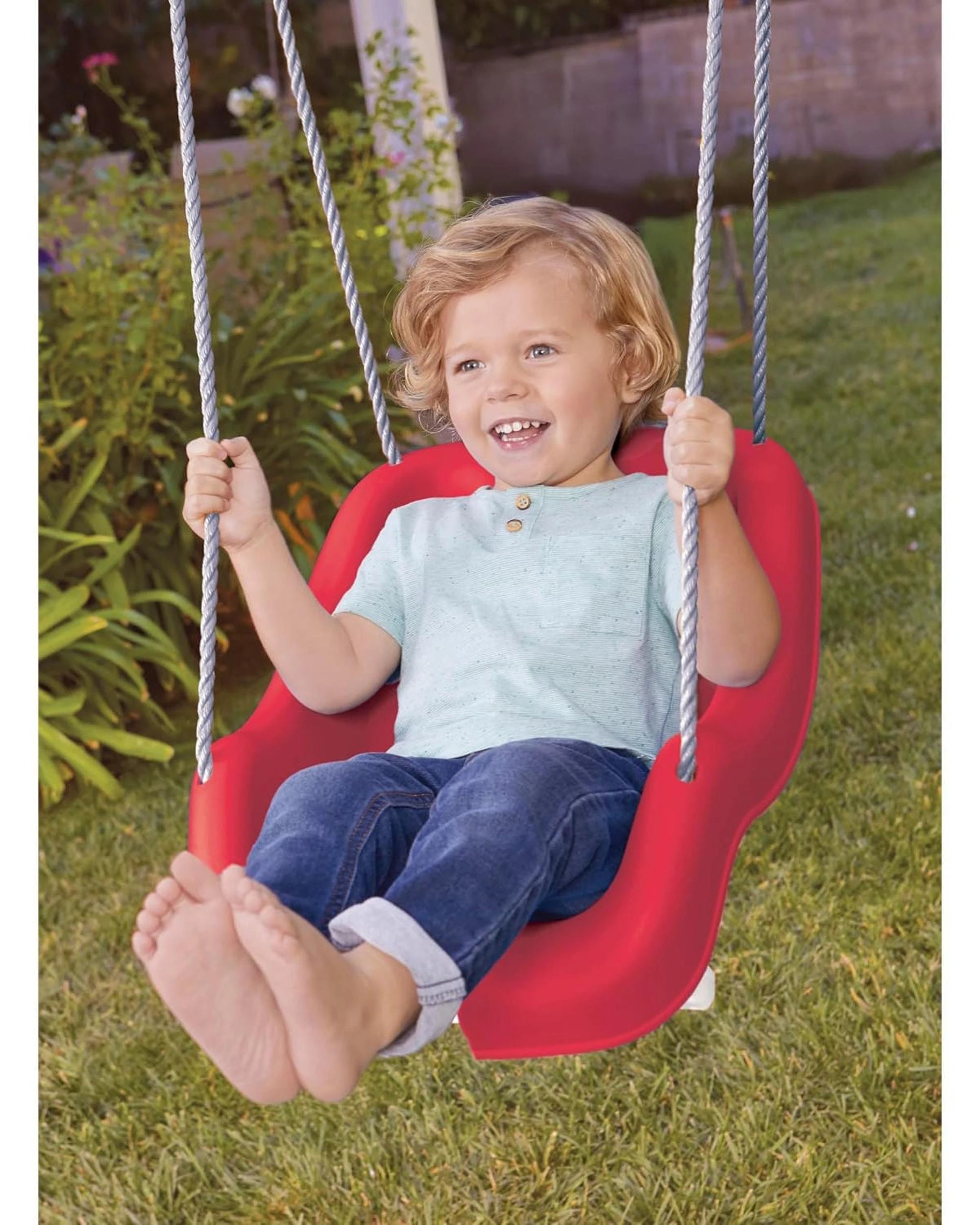 6 Little Tikes 2-in-1 Snug 'n Secure Swing - Red, 6 of 8