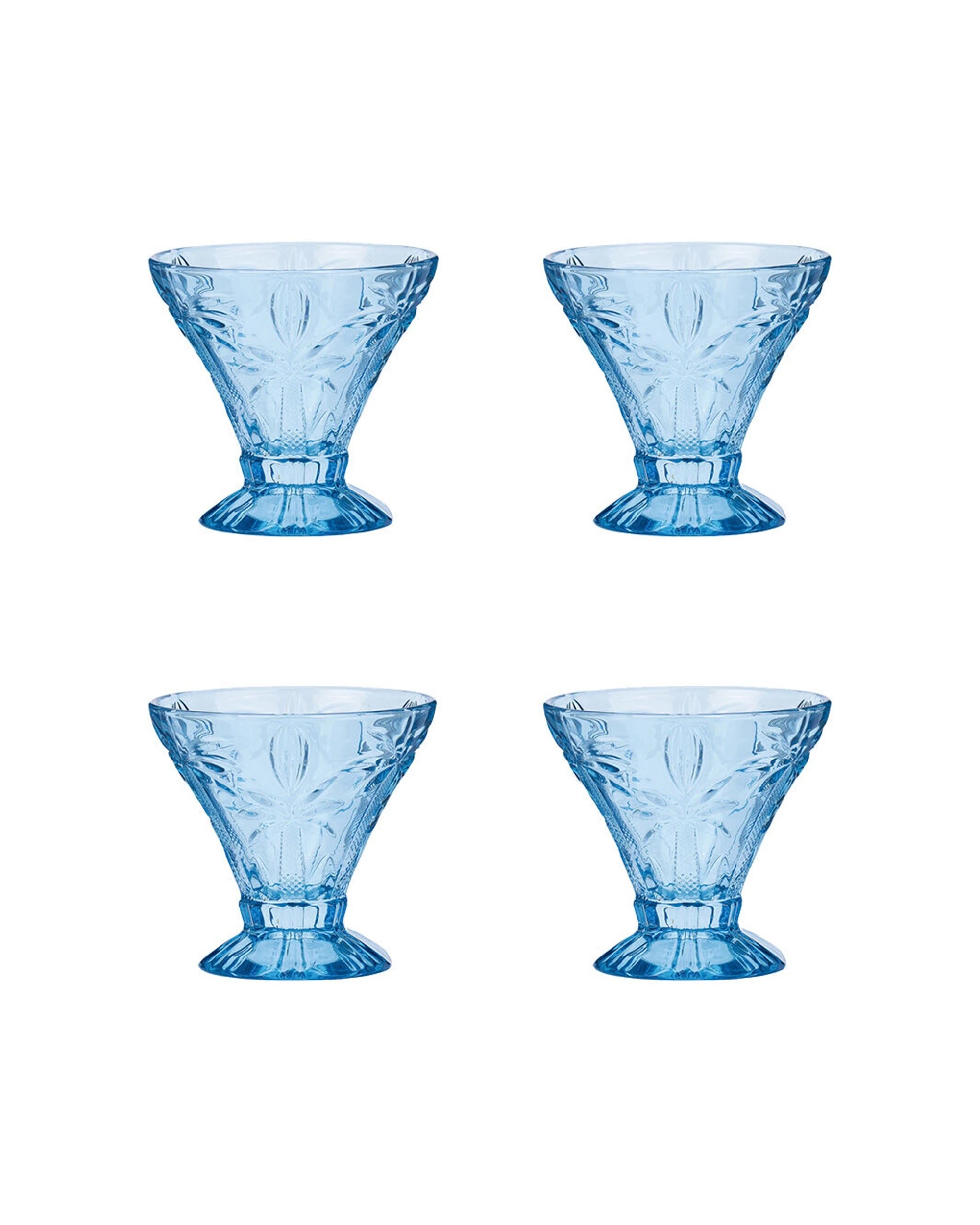 1 Annabel Trends 4pc Cocktail Glass Palm Tree 270ml Cup Set - Blue, 1 of 1