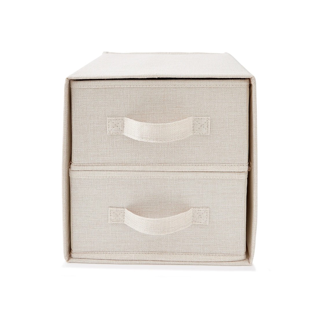 2 Linen Look Drawer Set - Beige, 2 of 9