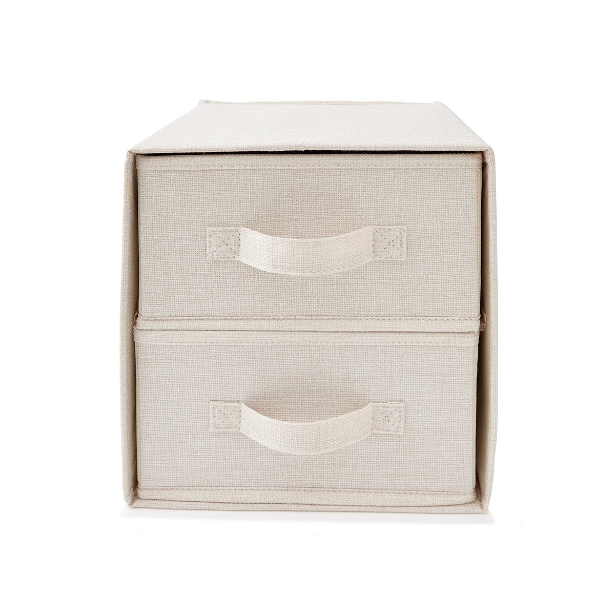 2 Linen Look Drawer Set - Beige, 2 of 9