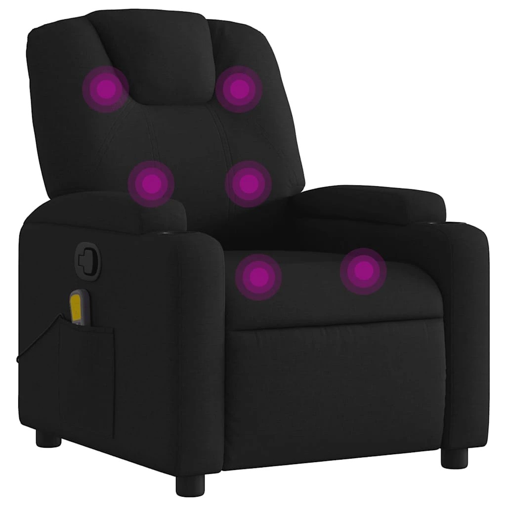 2 vidaXL massage recliner chair Adjustable Footrests - Black, 2 of 9
