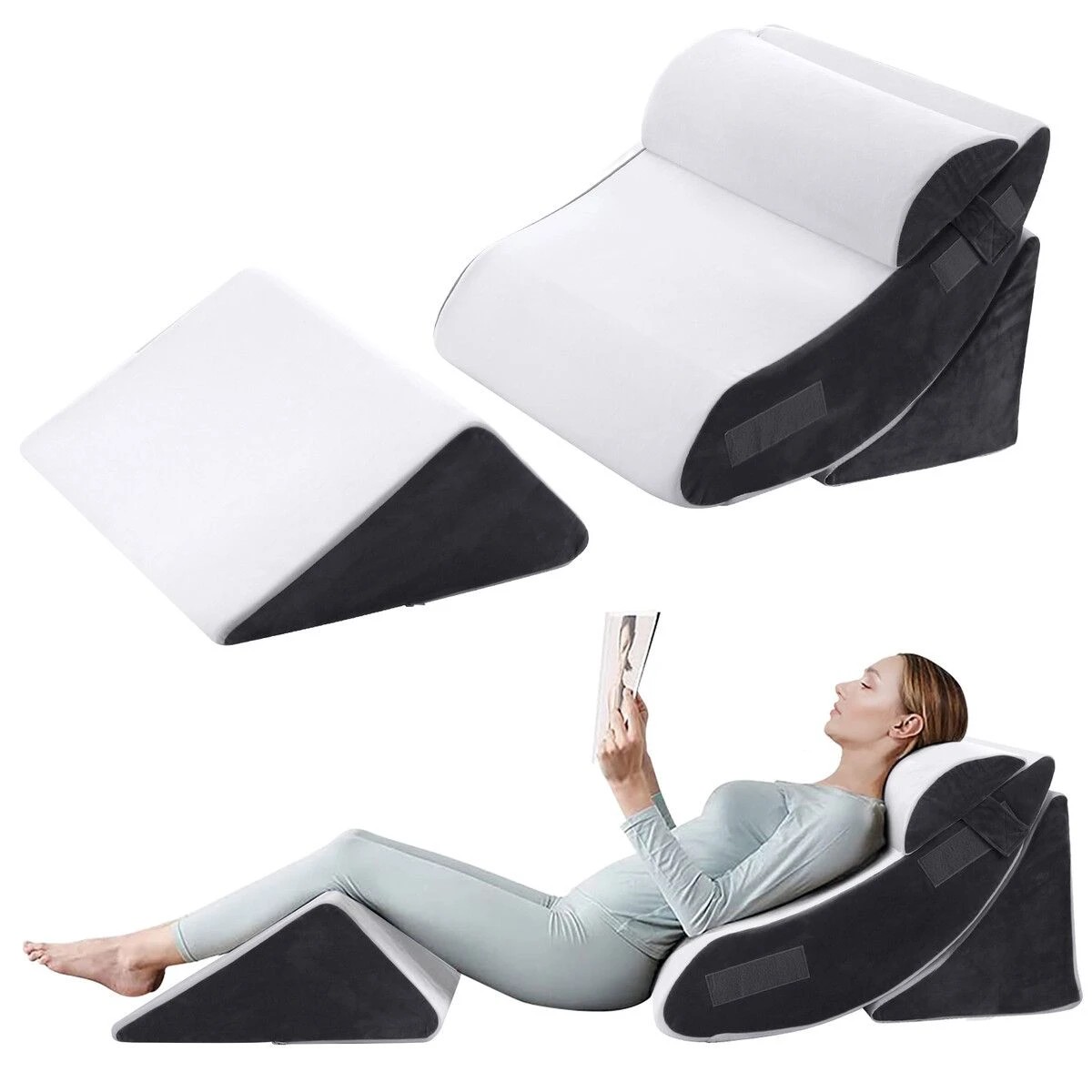 3 Ausway Triangle Wedge Pillow Bed Reading Cushion - Multi, 3 of 3