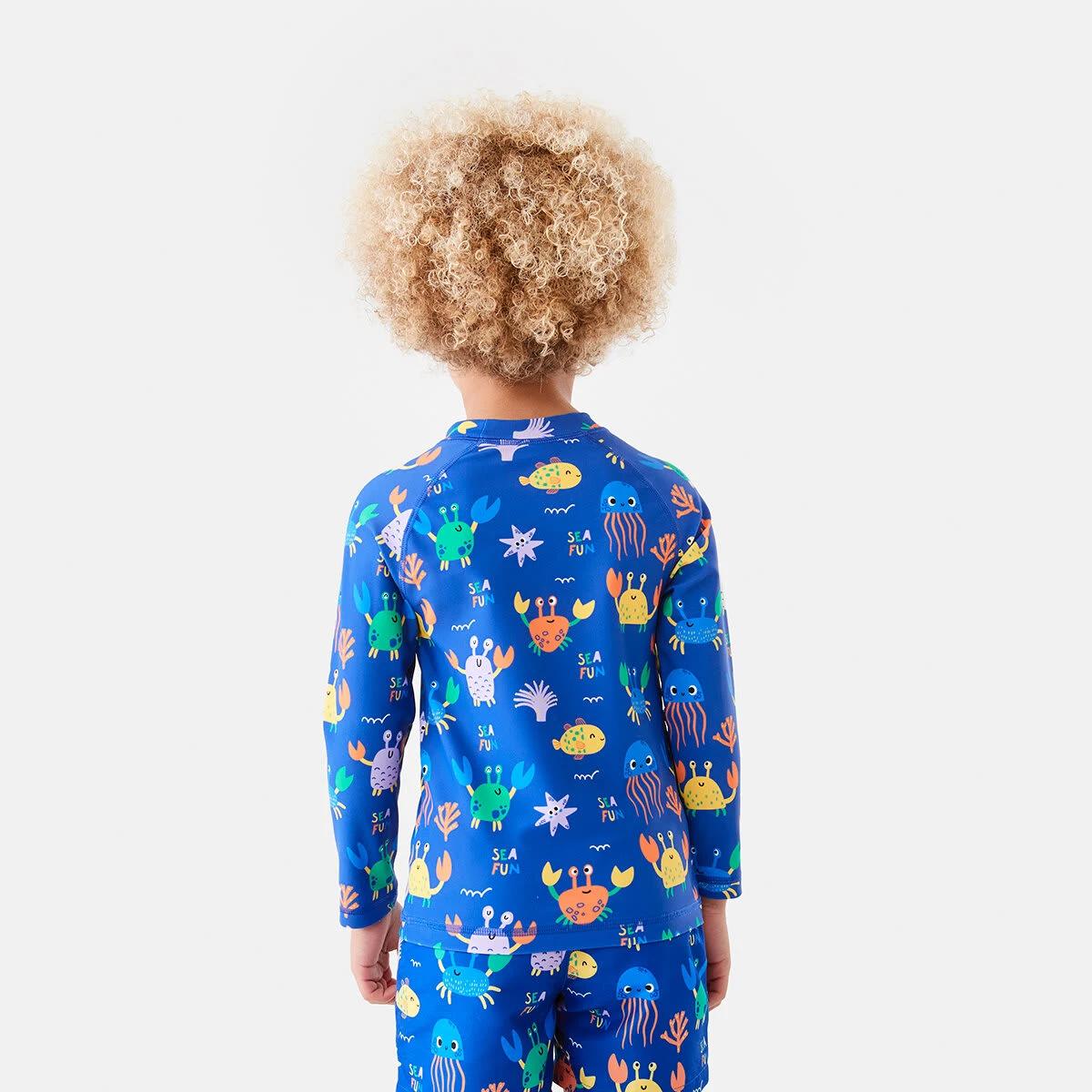 2 Printed Long Sleeve Rash Vest Naut Crab, 2 of 9