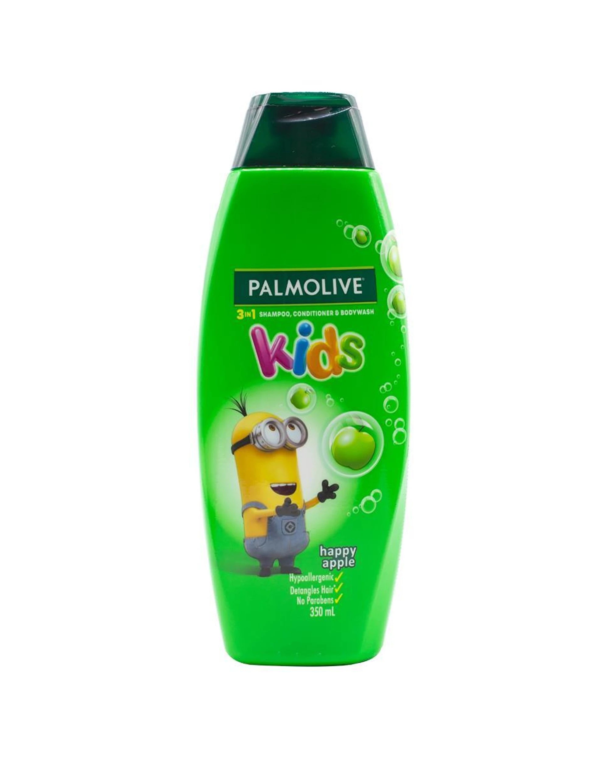 2 Palmolive Kids 3in1 Shampoo Conditioner Body Wash 350ml 8PK Happy Apple - Green, 2 of 3
