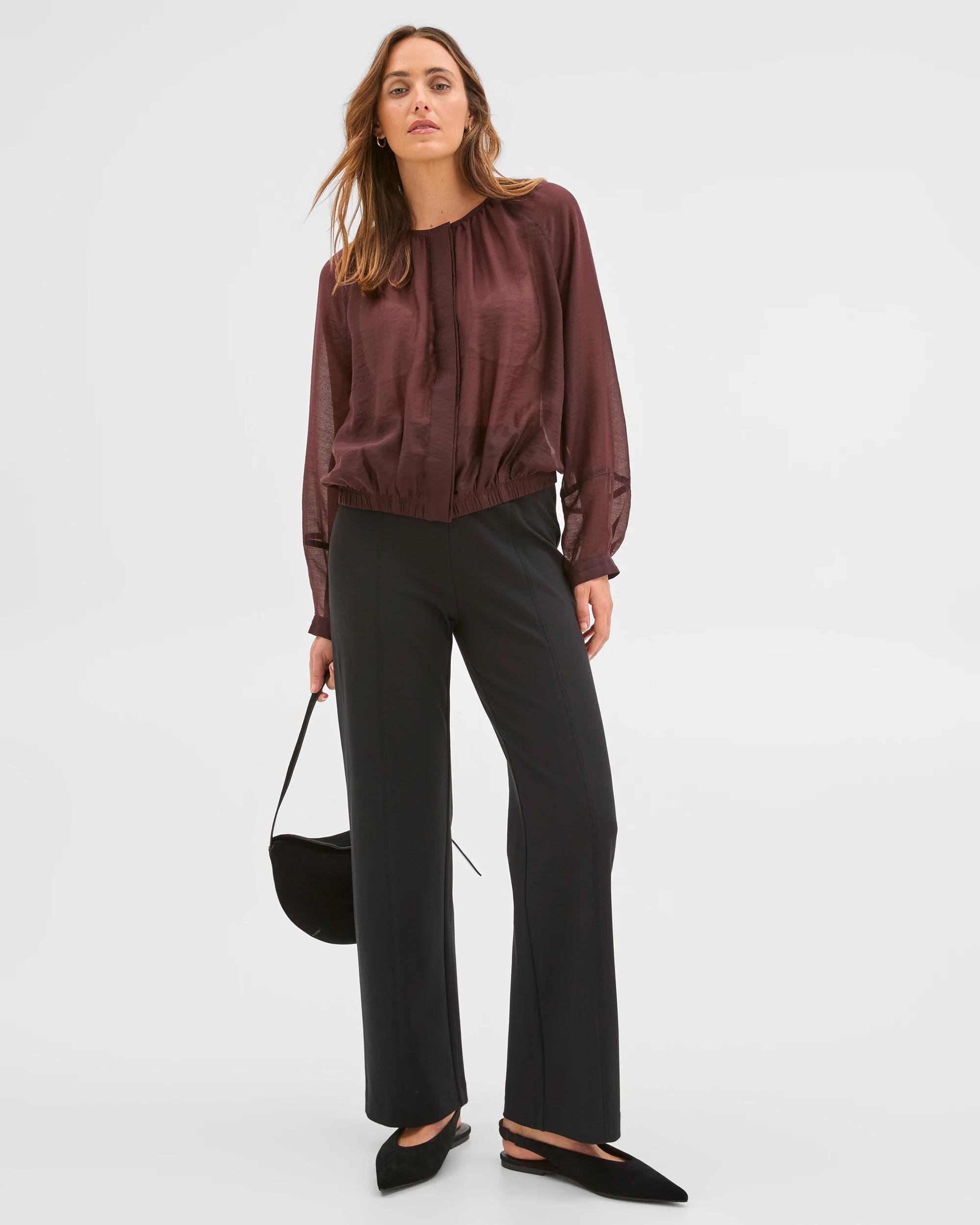 1 Preview Ponte Full Length Straight Leg Pants BLACK, 1 of 6