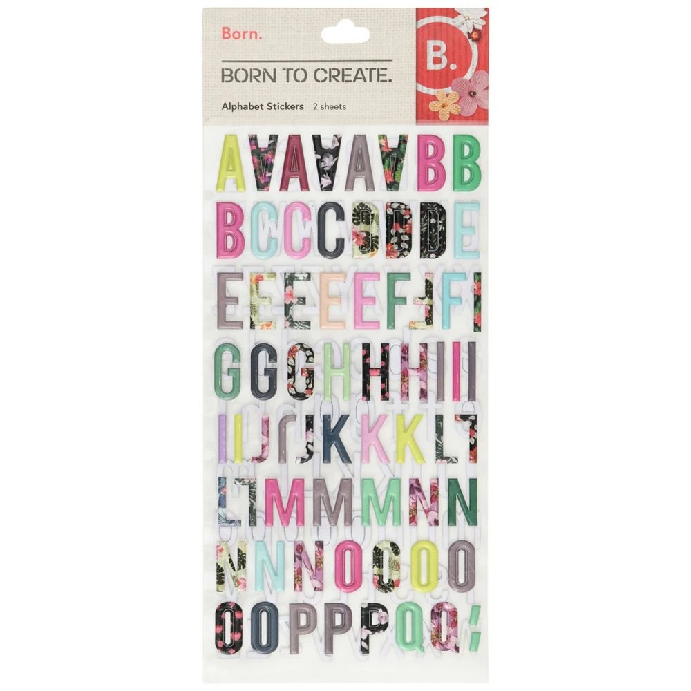 1 Born Alphabet Stickers Sheets 2 Pack, 1 of 2