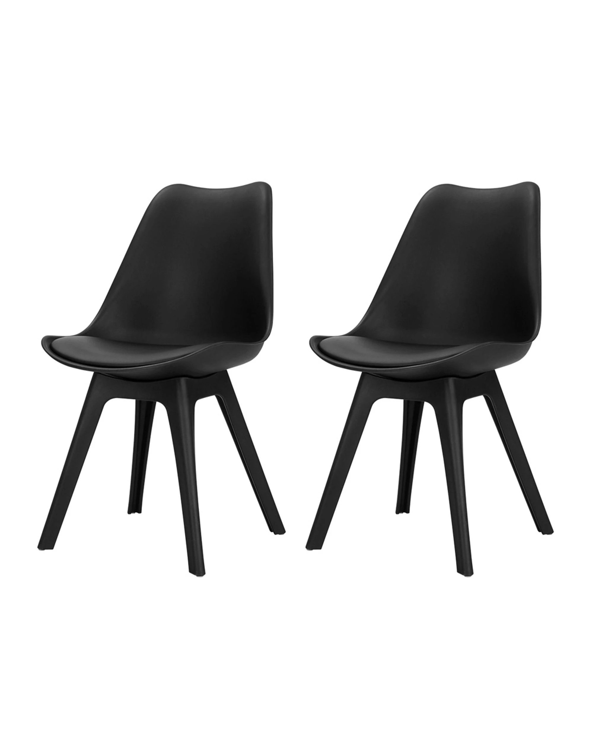 1 Artiss Dining Chairs Set of 4 Leather Plastic DSW Replica - Black, 1 of 8