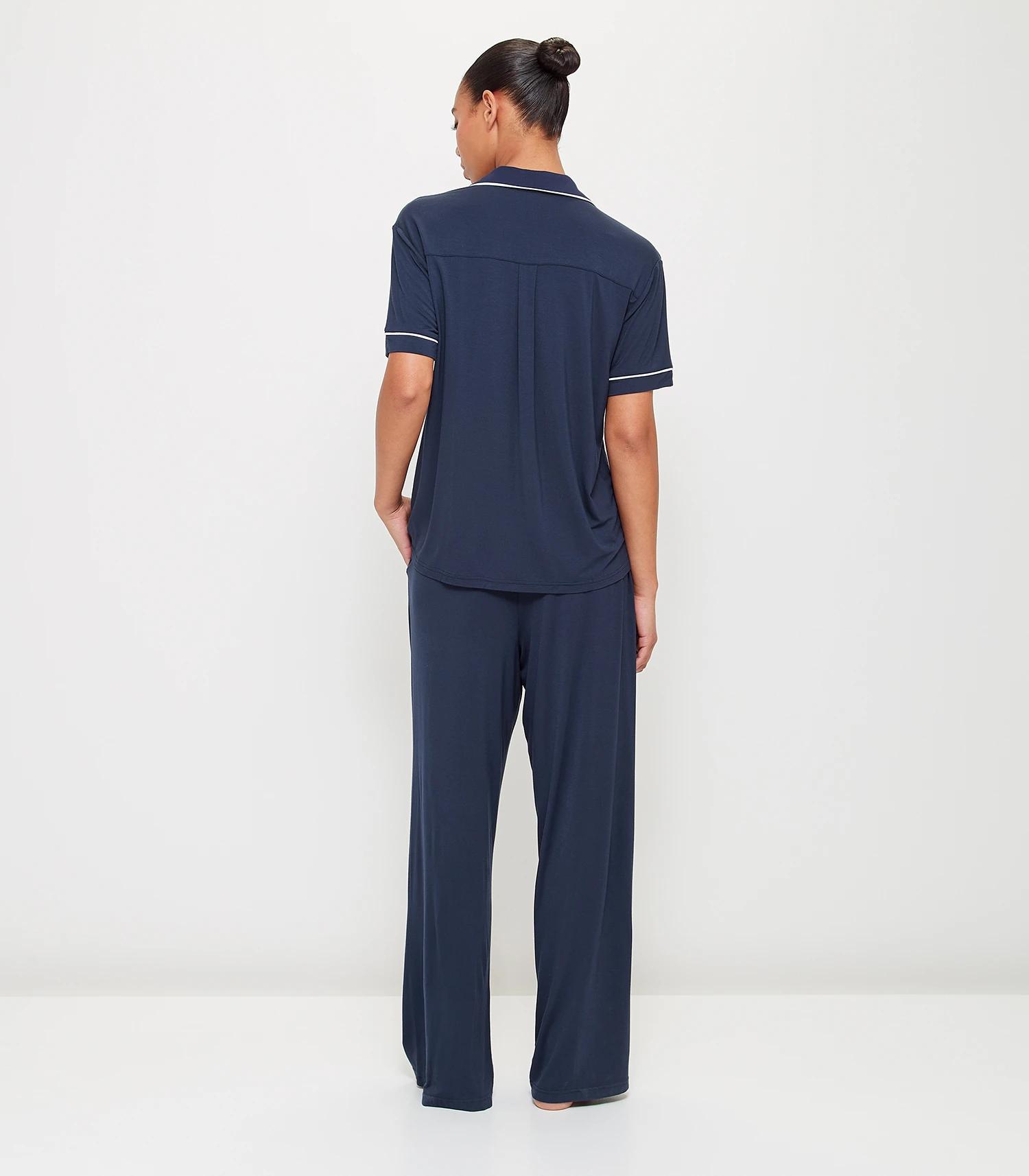 4 Target Womens Soft Comfort Bamboo Full Length Pyjama Set NAVY BLUE, 4 of 5