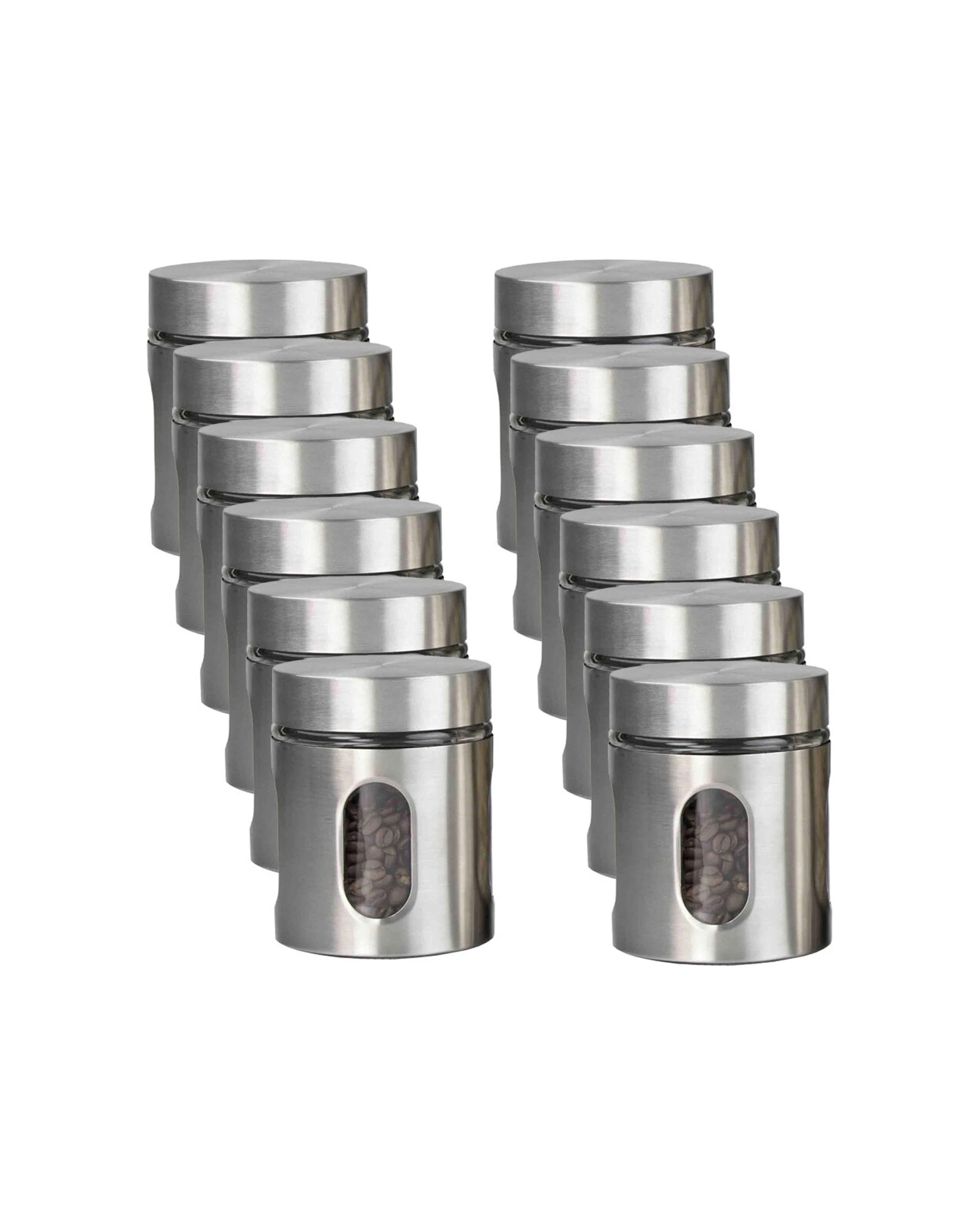 1 Glass & Co 12PK Medium Stainless Steel Window Canister Jar 650ml - Assorted, 1 of 3