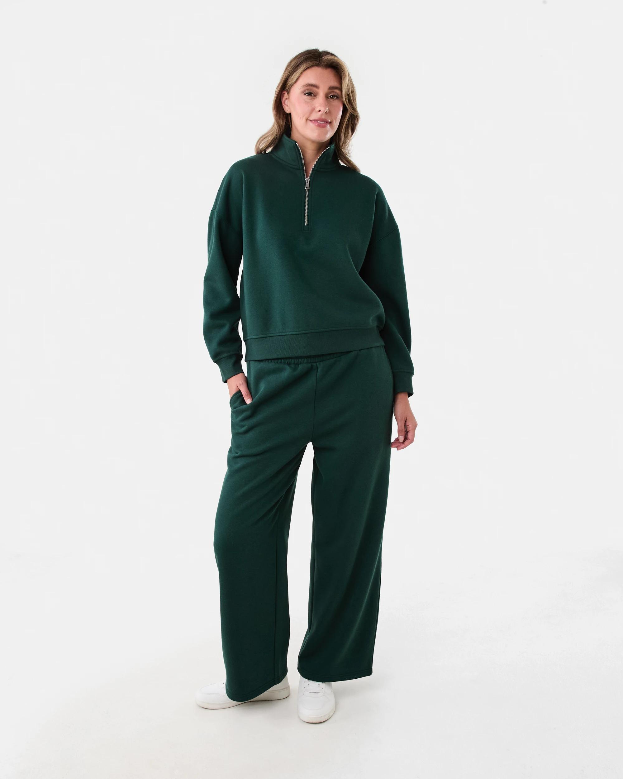 6 Wide Leg Trackpants Grn Leaf, 6 of 6