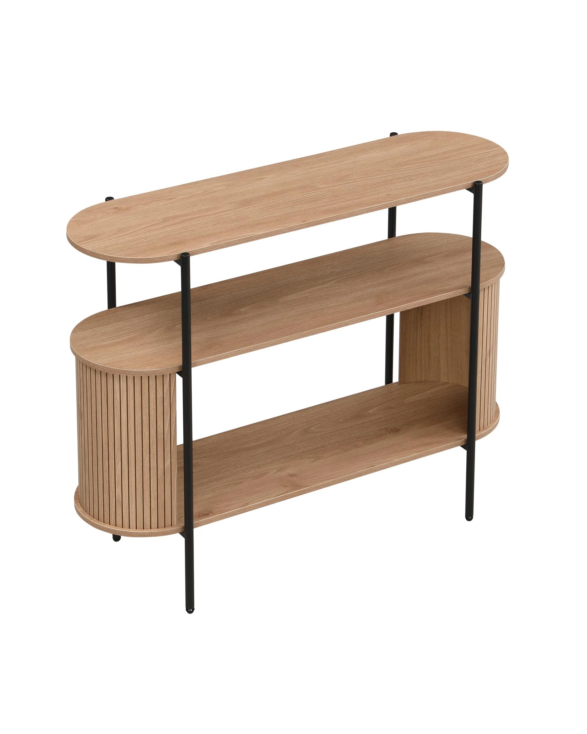 5 Kodu Console Storage 2 Tier Oak - Black, 5 of 10