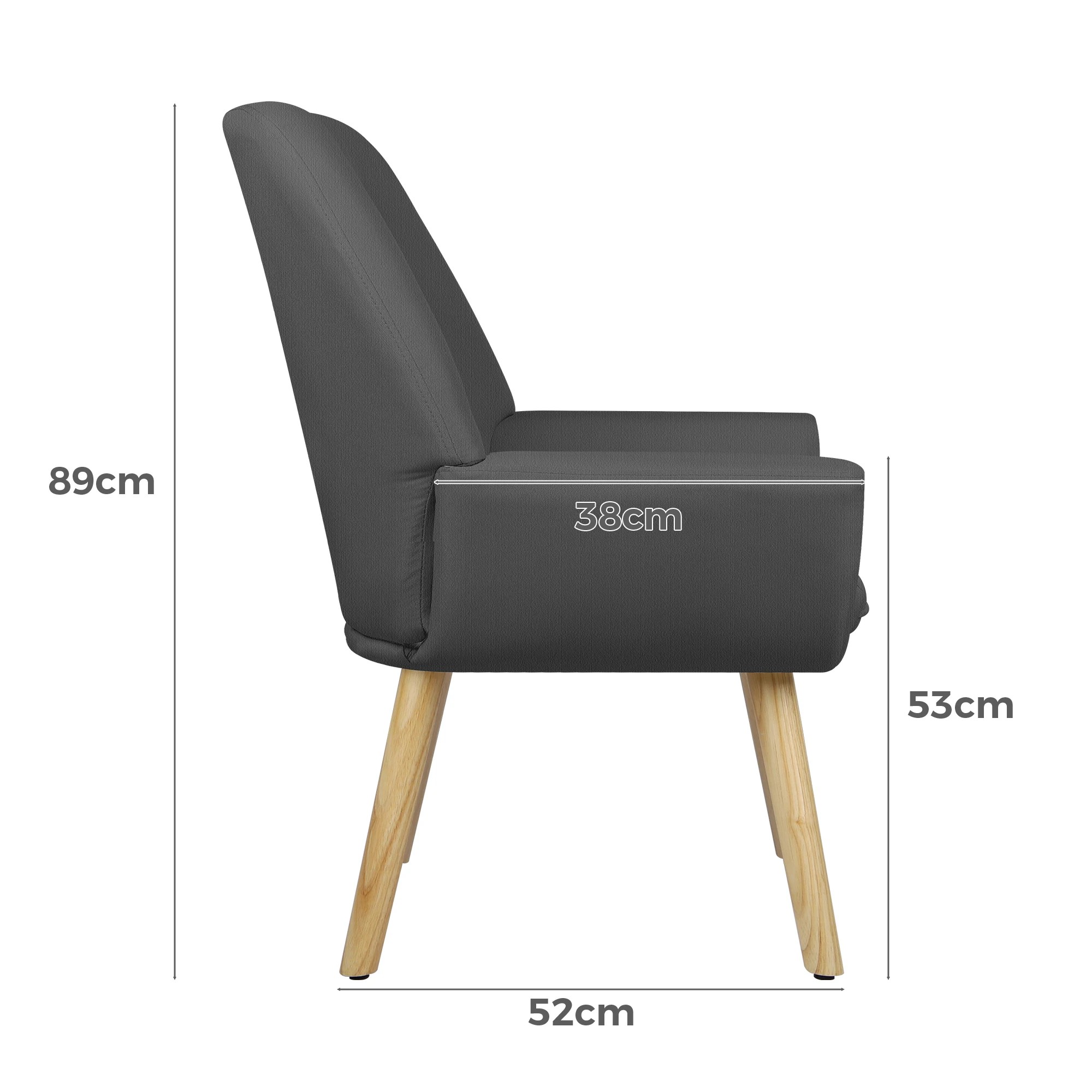 7 Alfordson Armchair Lounge Chair Tub Accent Chairs Fabric Couch Sofa - Grey, 7 of 9