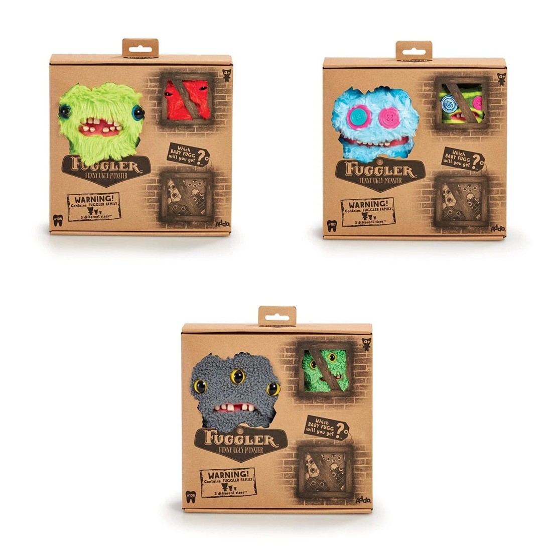 1 3 Pack Fuggler Funny Ugly Monster Family - Assorted, 1 of 5