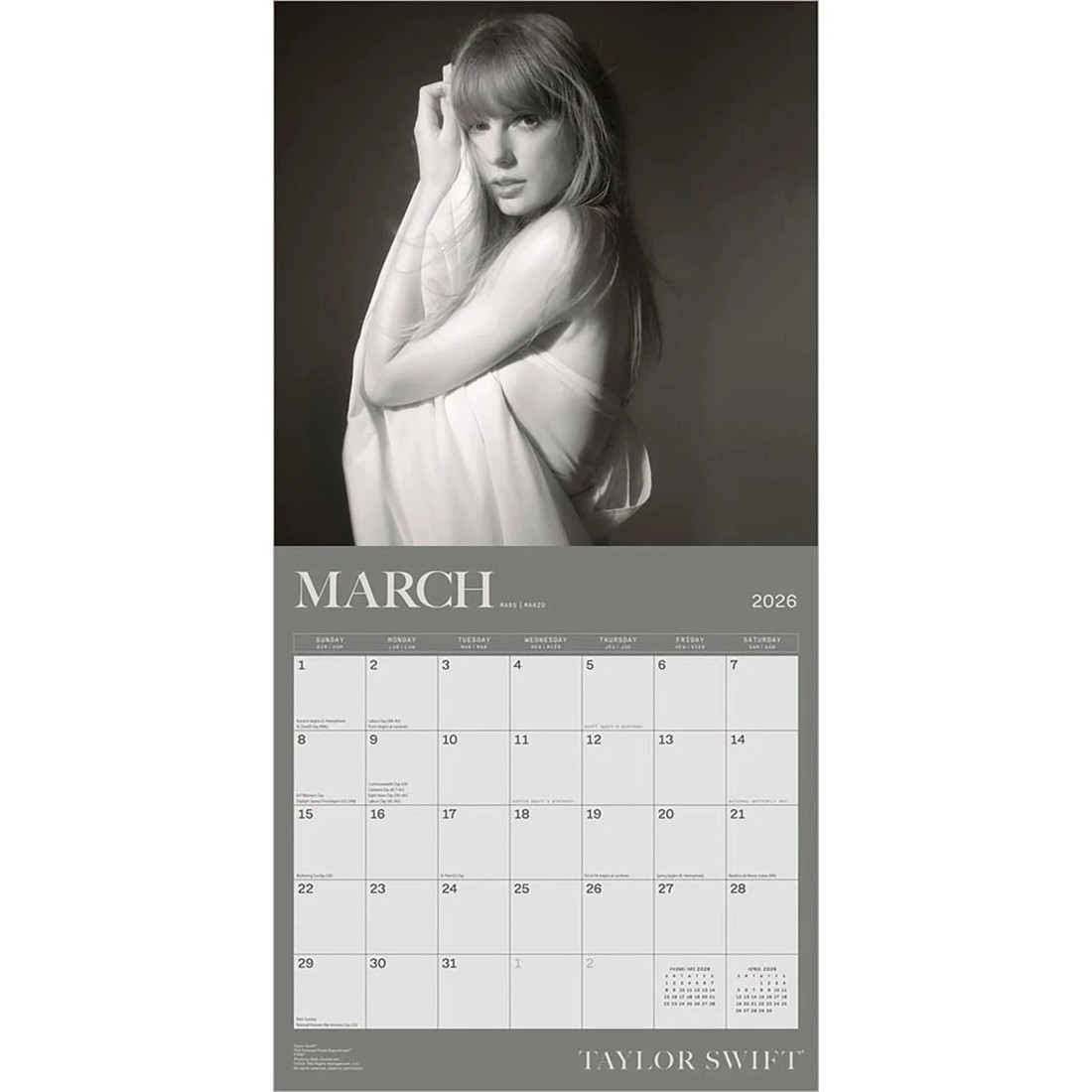 3 Taylor Swift 2026 Official 16-Month Calendar, 3 of 4
