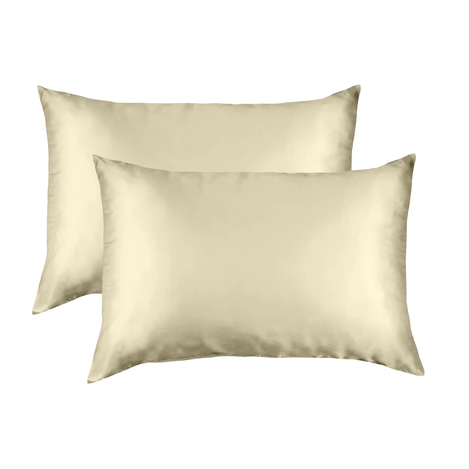 1 Royal Comfort Mulberry Soft Silk Luxurious Hypoallergenic Pillowcase Twin Pack - Yellow, 1 of 10