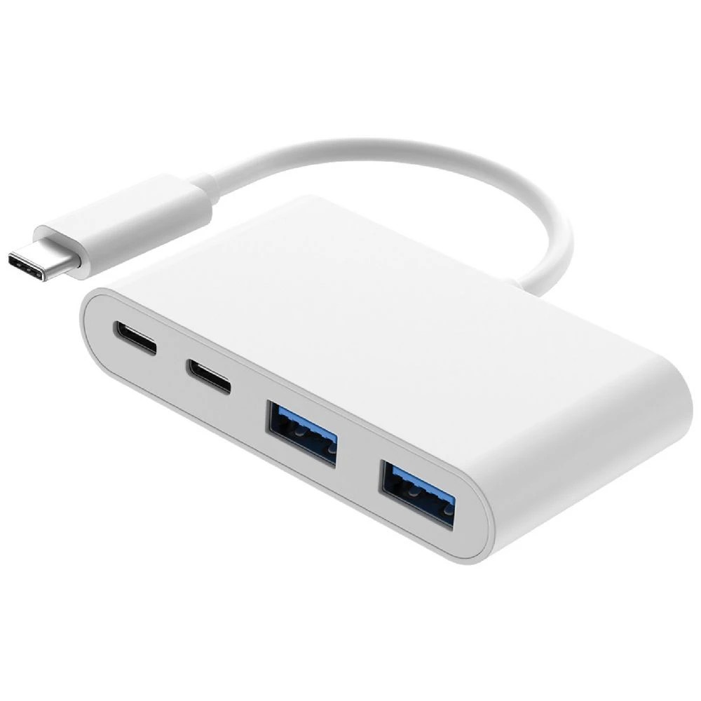 1 J.Burrows USB-C to USB 3.0 4-Port Hub White, 1 of 3