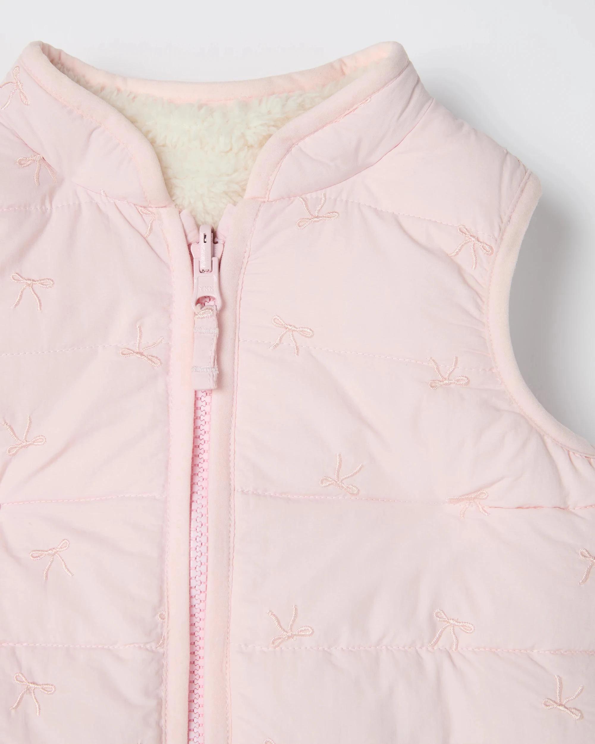 4 Target Baby Baby Reversible Sherpa Puffer Vest PINK, 4 of 5