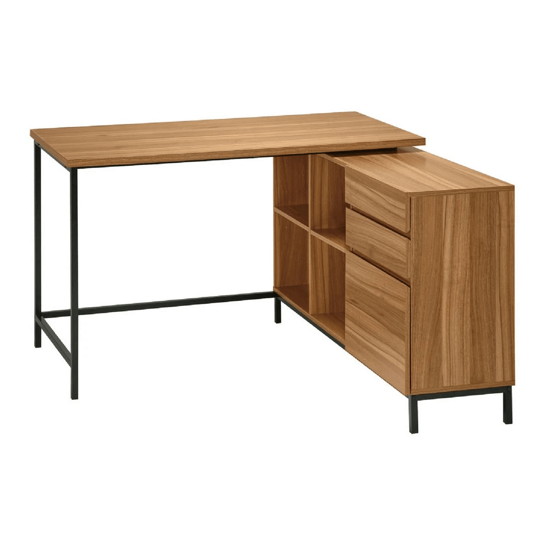 1 Stockholm 1200 x 1200mm Workstation Walnut Black, 1 of 10